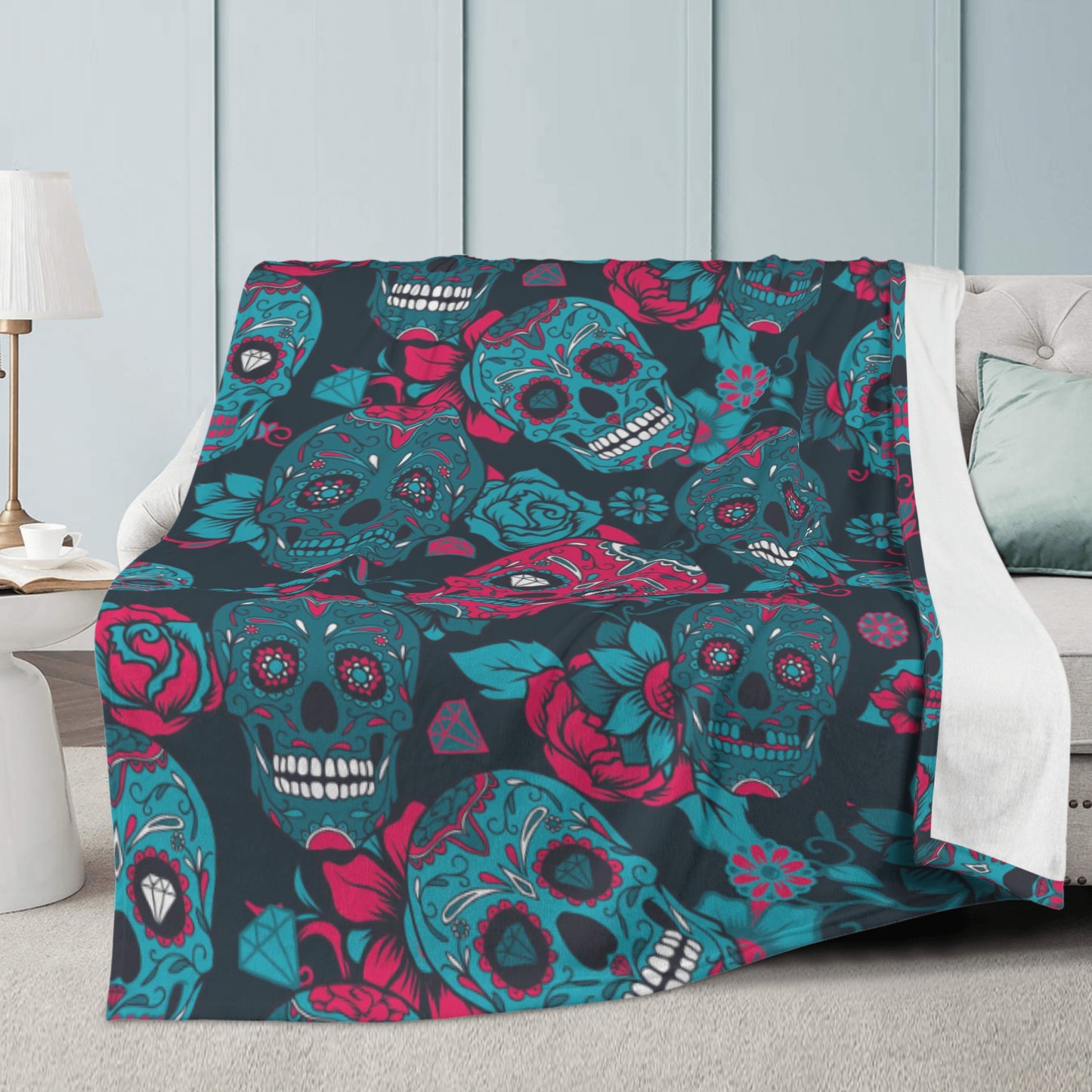 Calaveras sugar skull Blanket Fleece