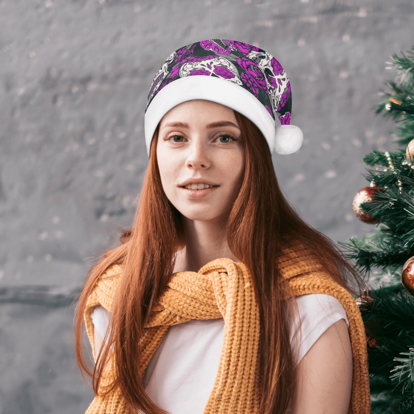 Sugar skull skeleton gothic Custom Christmas Hats