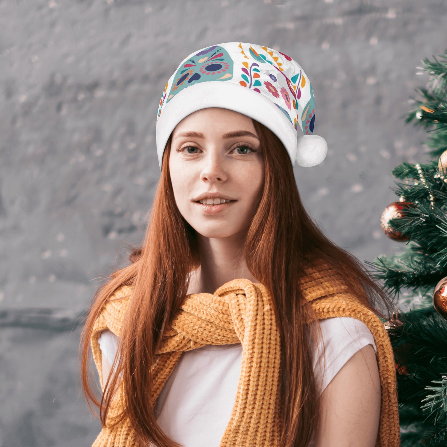 Sugar skull skeleton Custom Christmas Hats