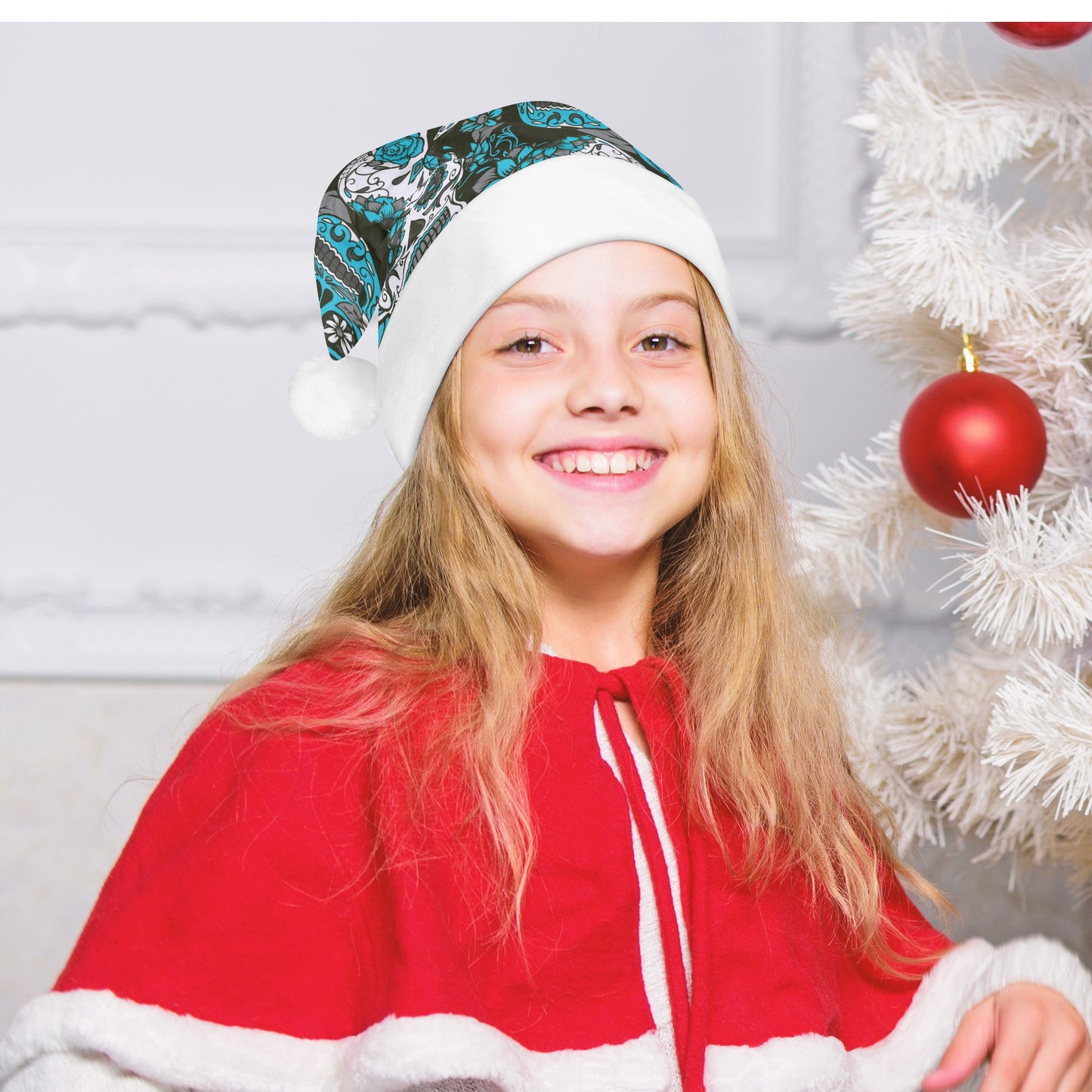 Mexican skull floral Custom Christmas Hats