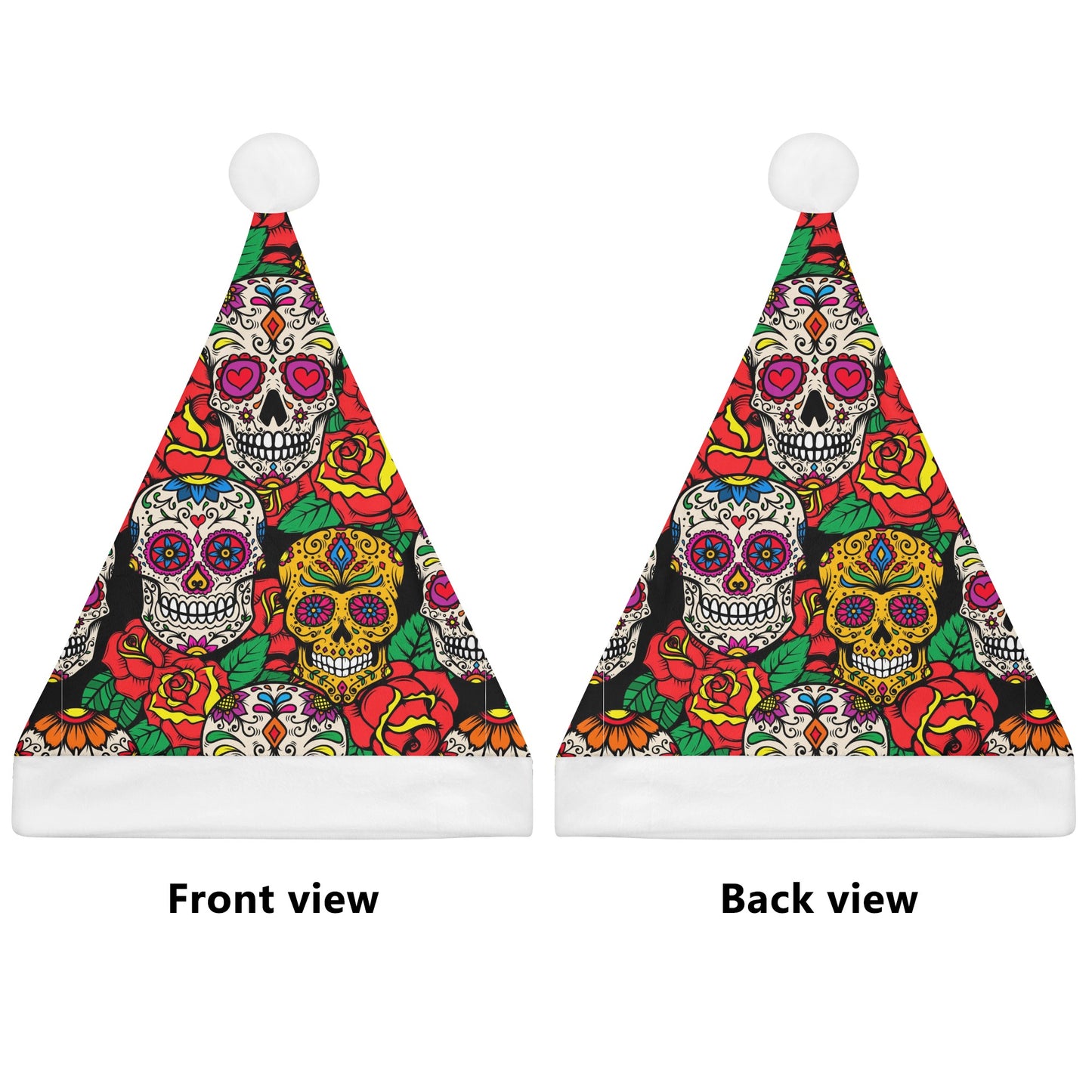 Gothic floral sugar skull Custom Christmas Hats