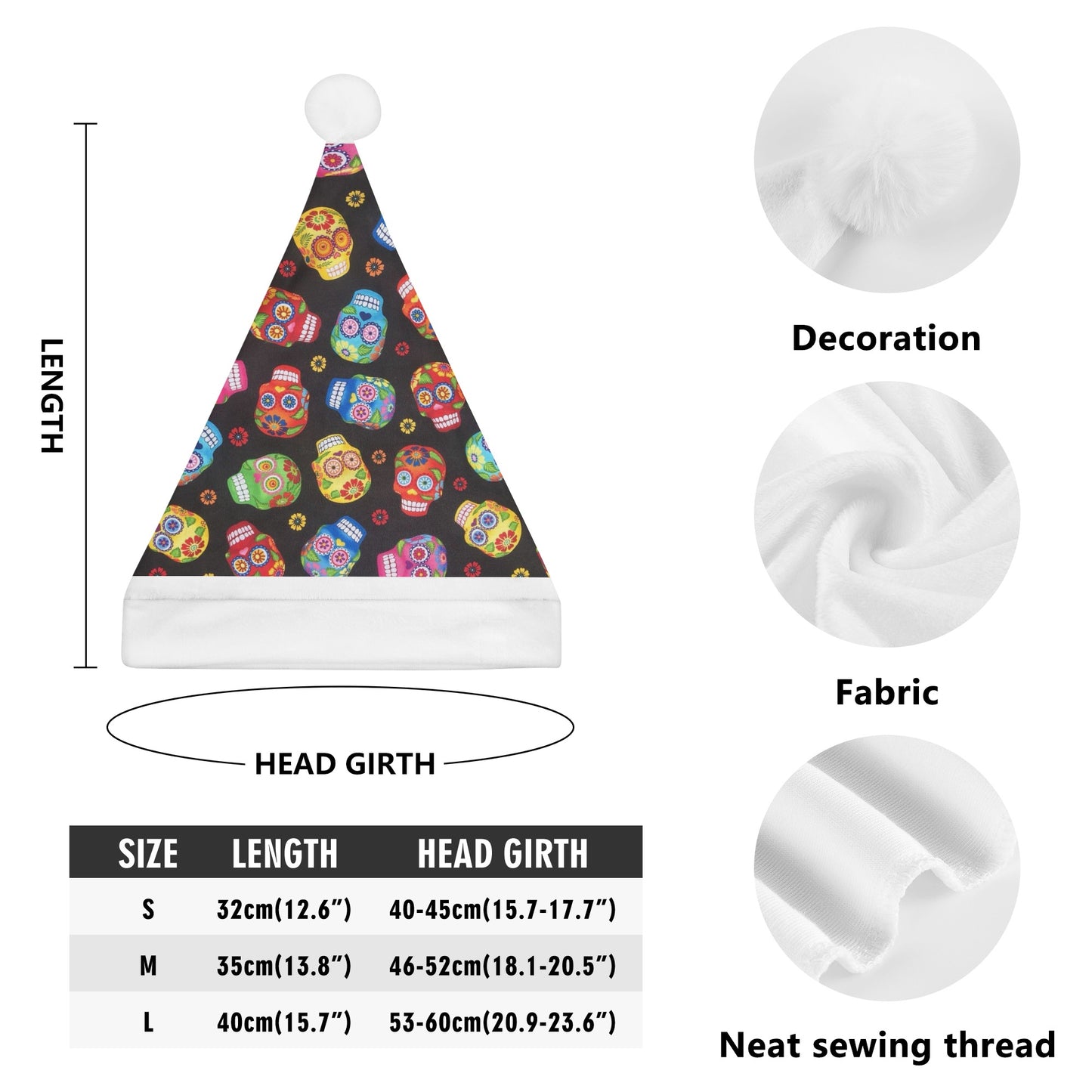 Dia de los muertos Custom Christmas Hats