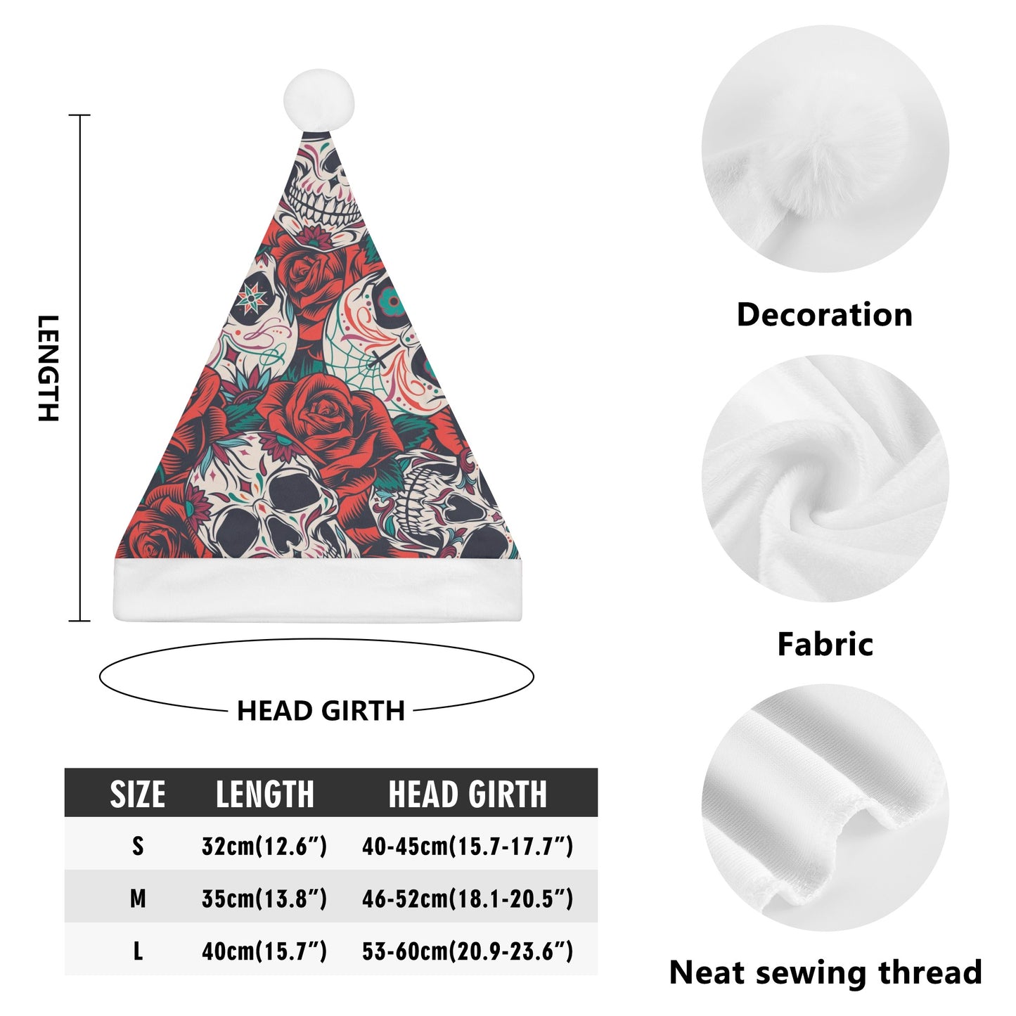 Sugar skull Halloween Custom Christmas Hats