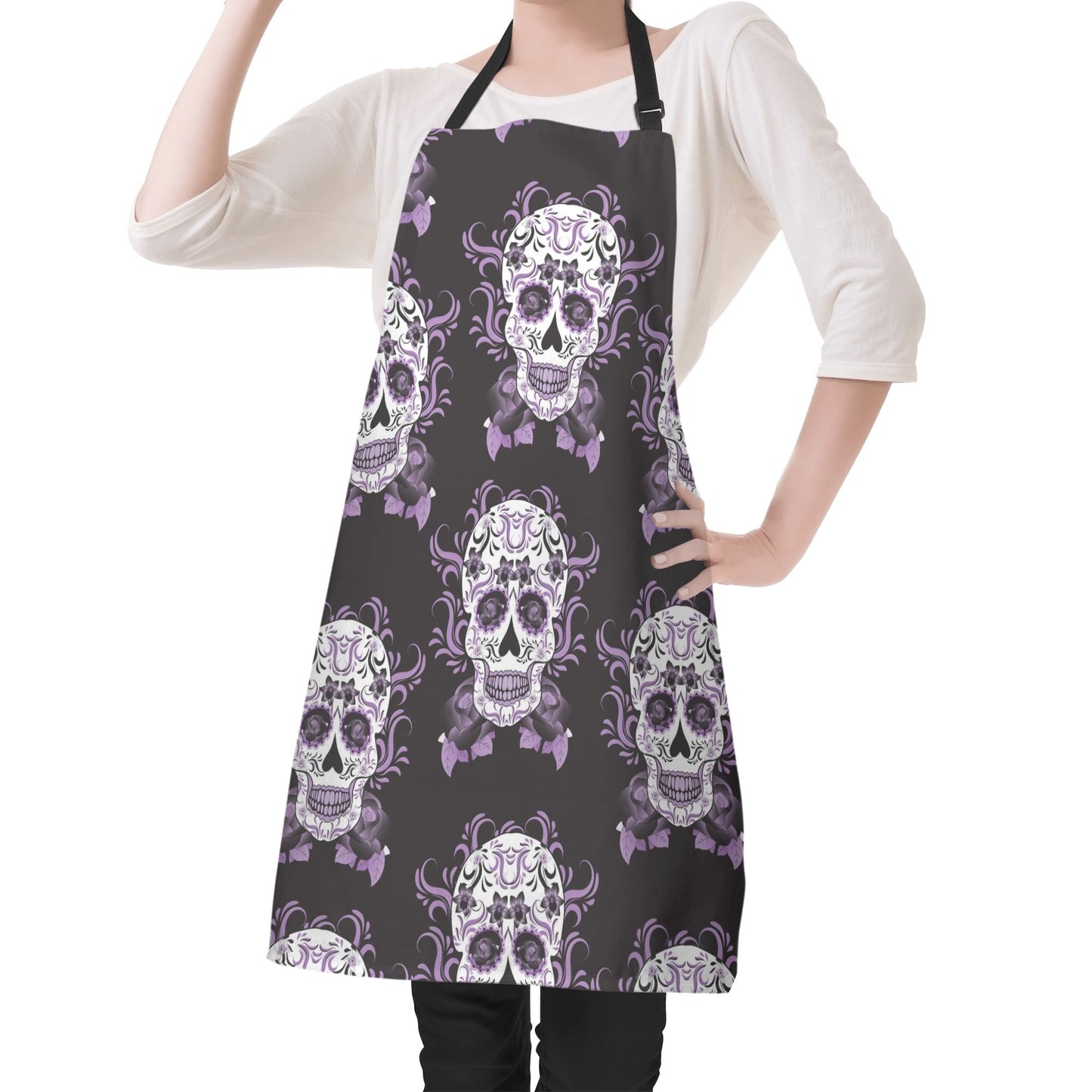 Gothic sugar skull floral Apron