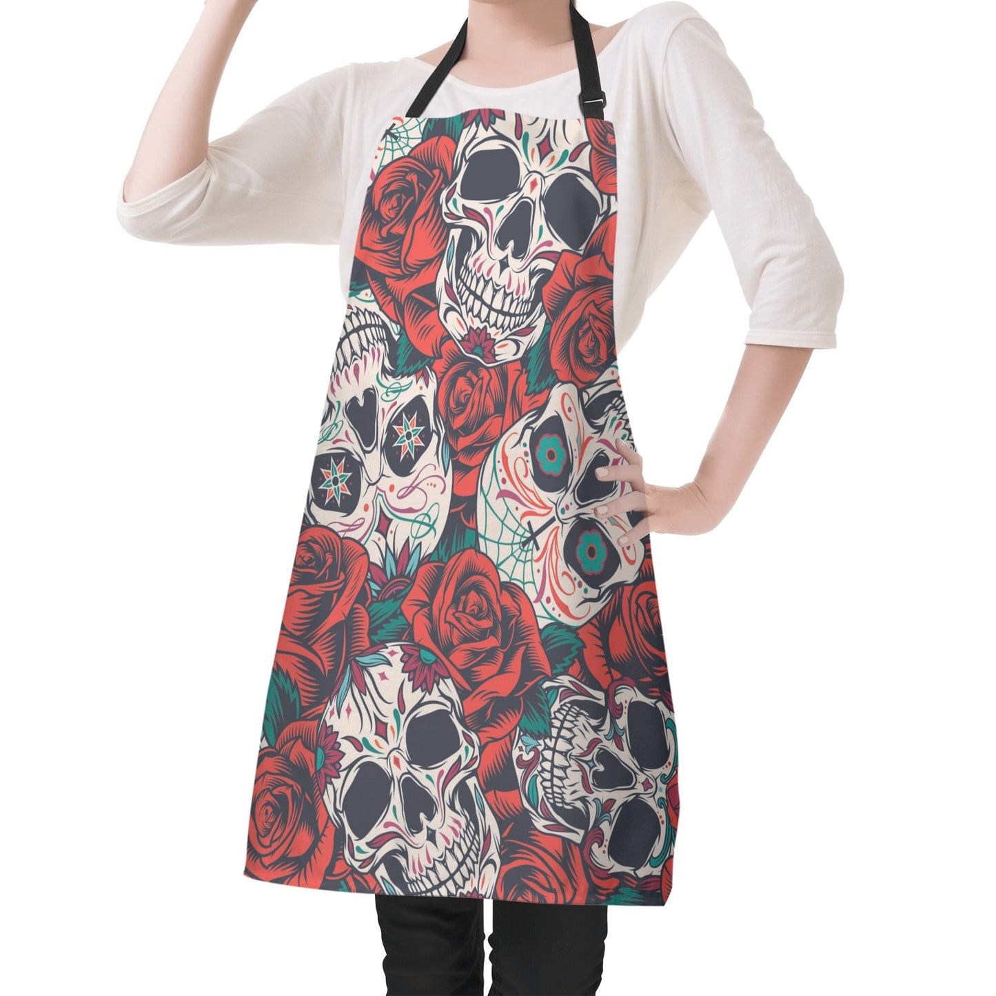 Sugar skull day of the dead calaveras Apron