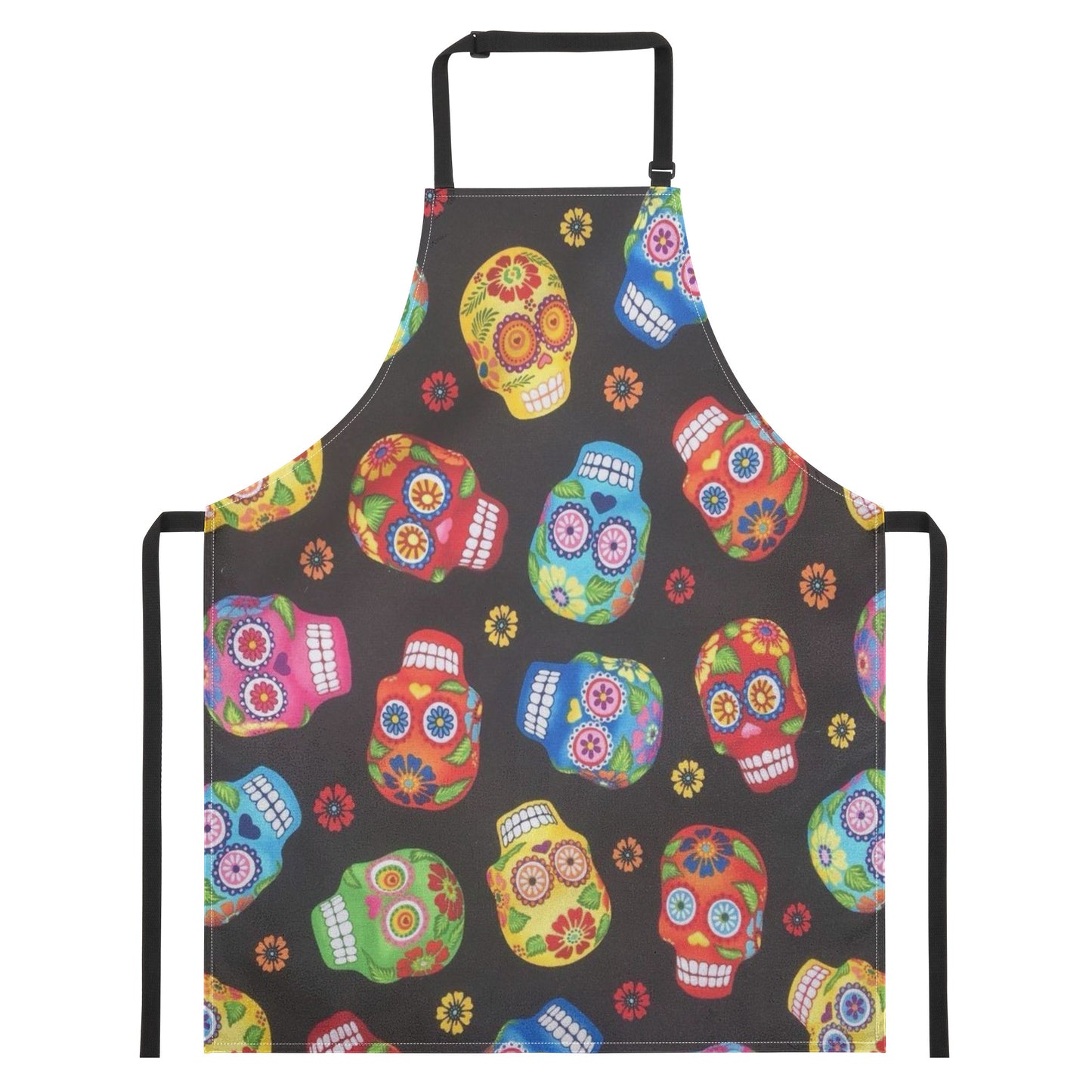 Floral rose sugar skull Apron