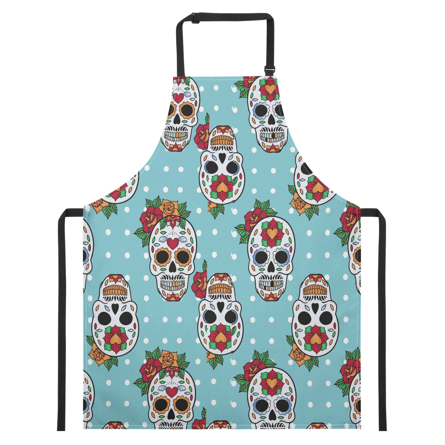 Rose skull floral sugar skull Apron