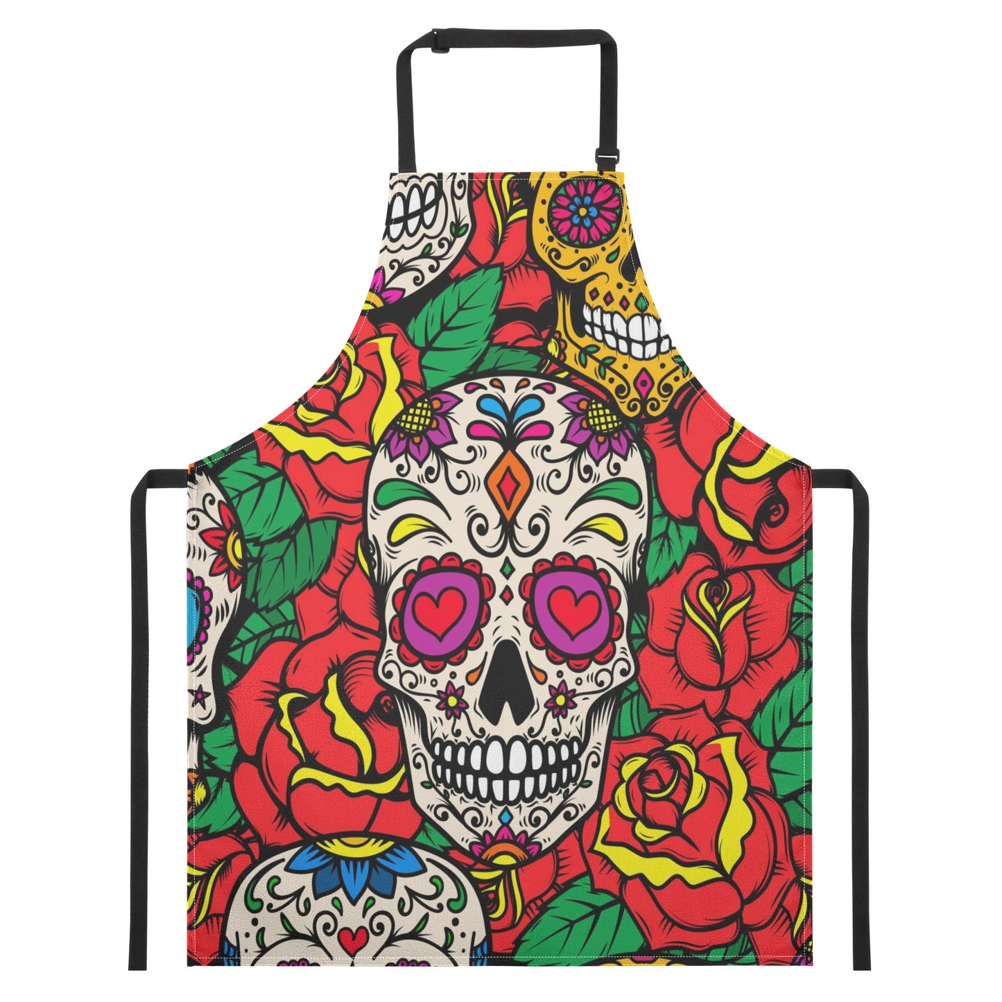 Floral dia de los muertos sugar skull Apron