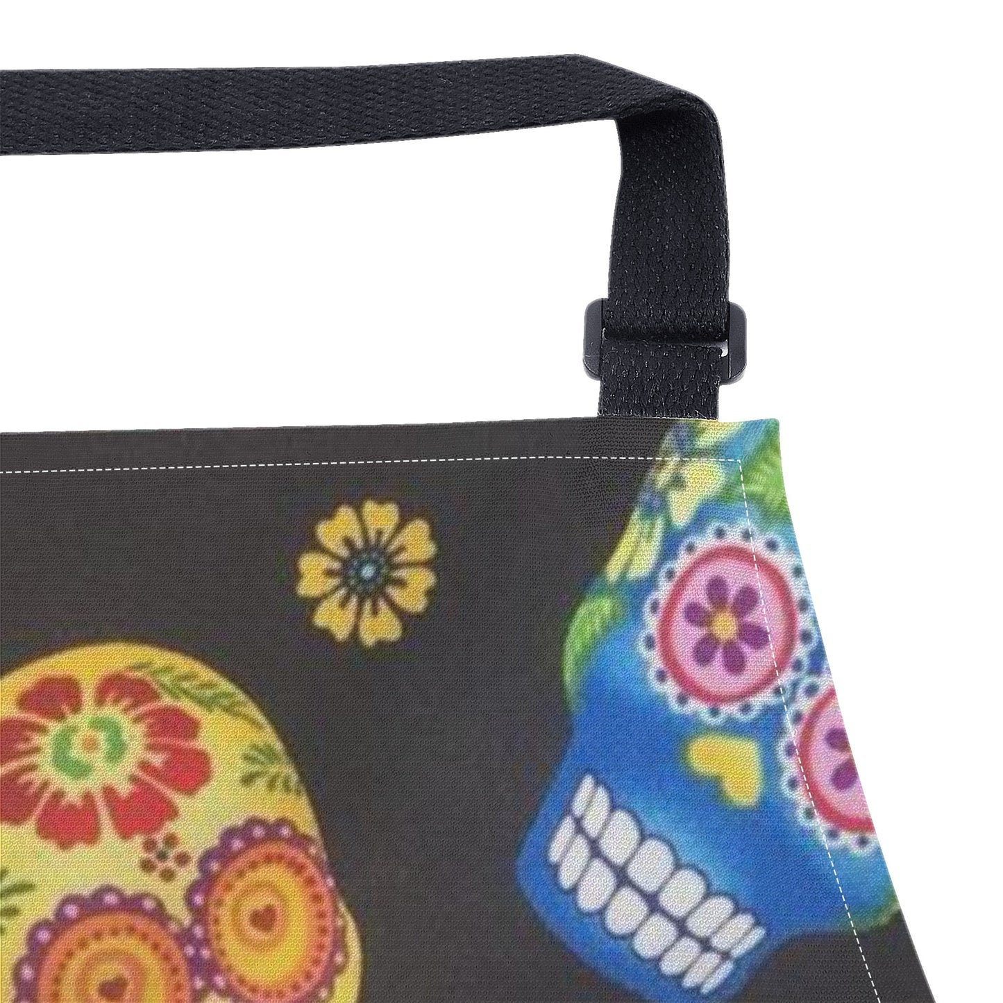 Floral rose sugar skull Apron