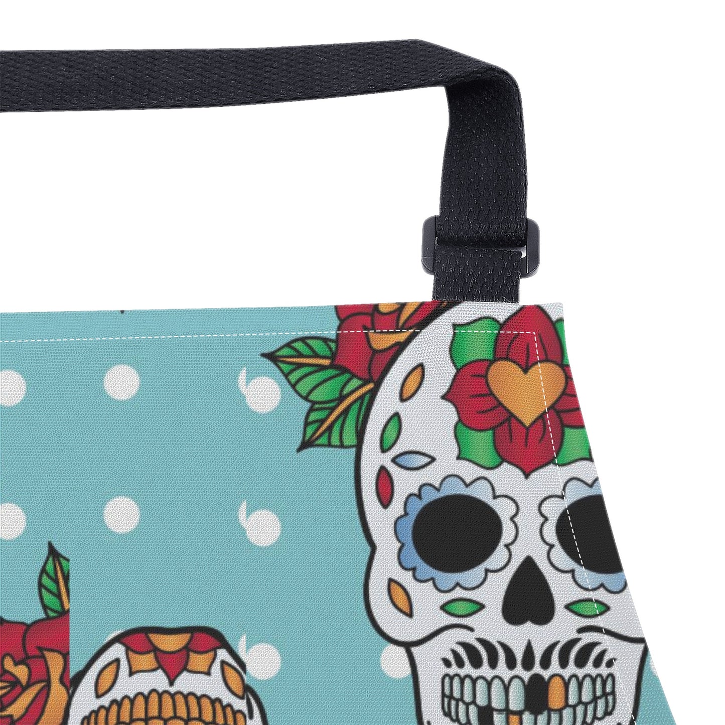 Rose skull floral sugar skull Apron