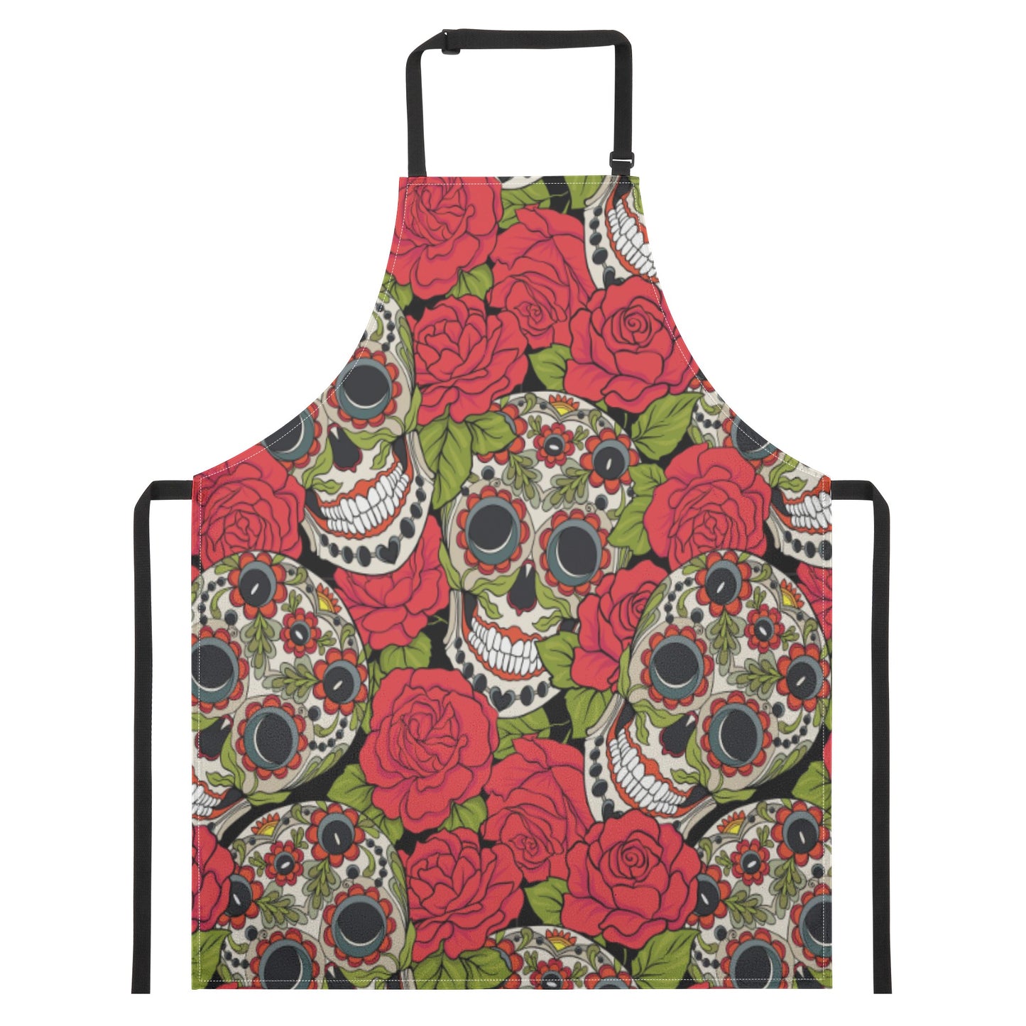Rose sugar skull gothic skeleton Apron