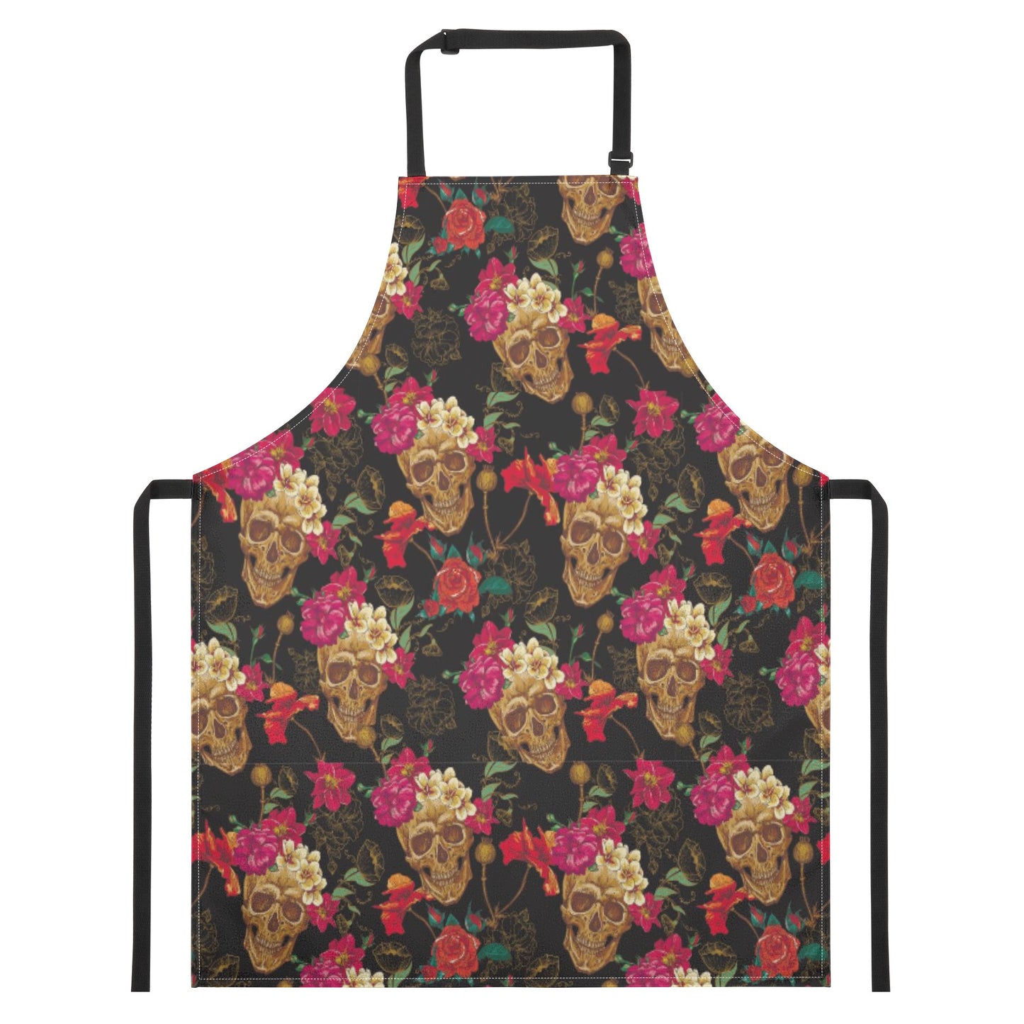 Gothic floral skull Apron