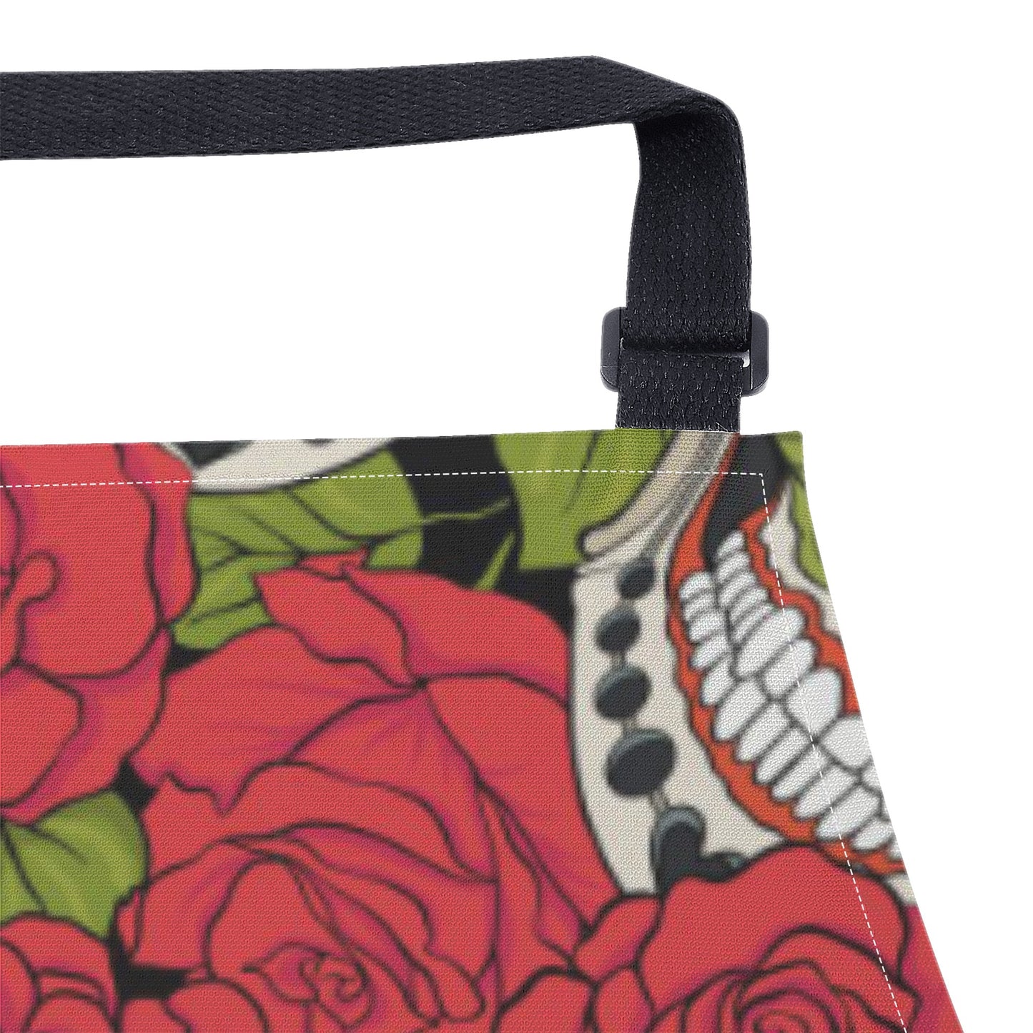 Rose sugar skull gothic skeleton Apron