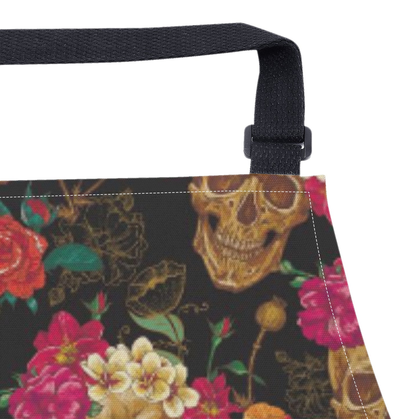 Gothic floral skull Apron