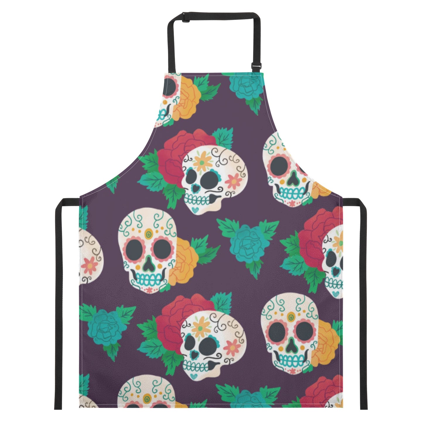 Floral sugar skull day of the dead Apron