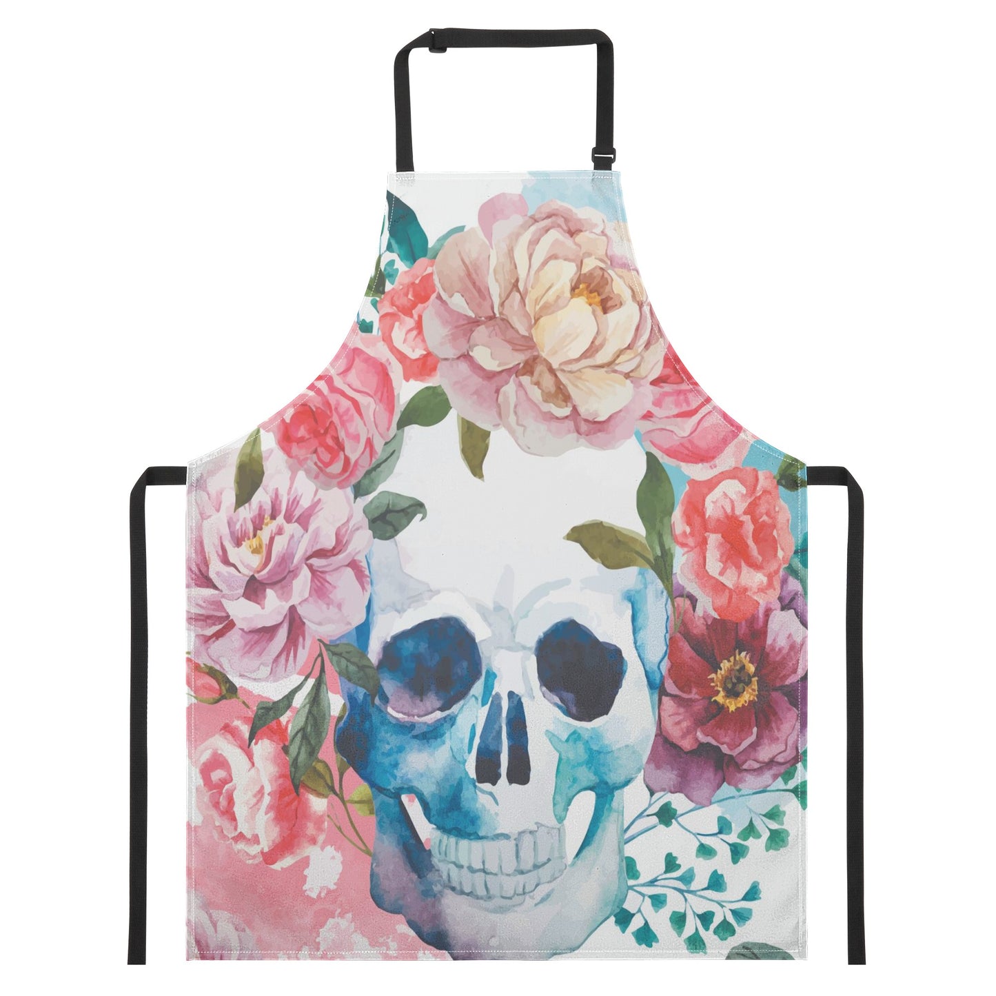 Floral rose skull Apron