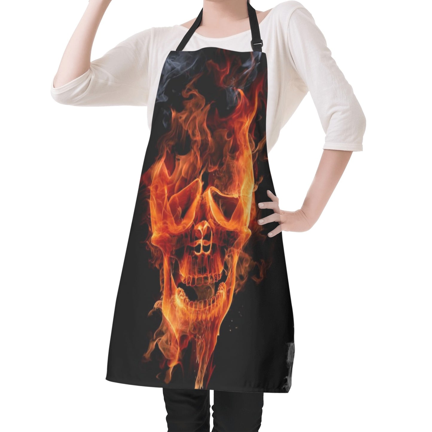 Flaming skull Apron