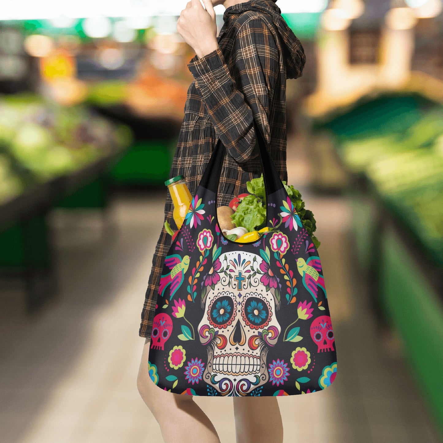 Sugar skull 3 Pack of Grocery Bags