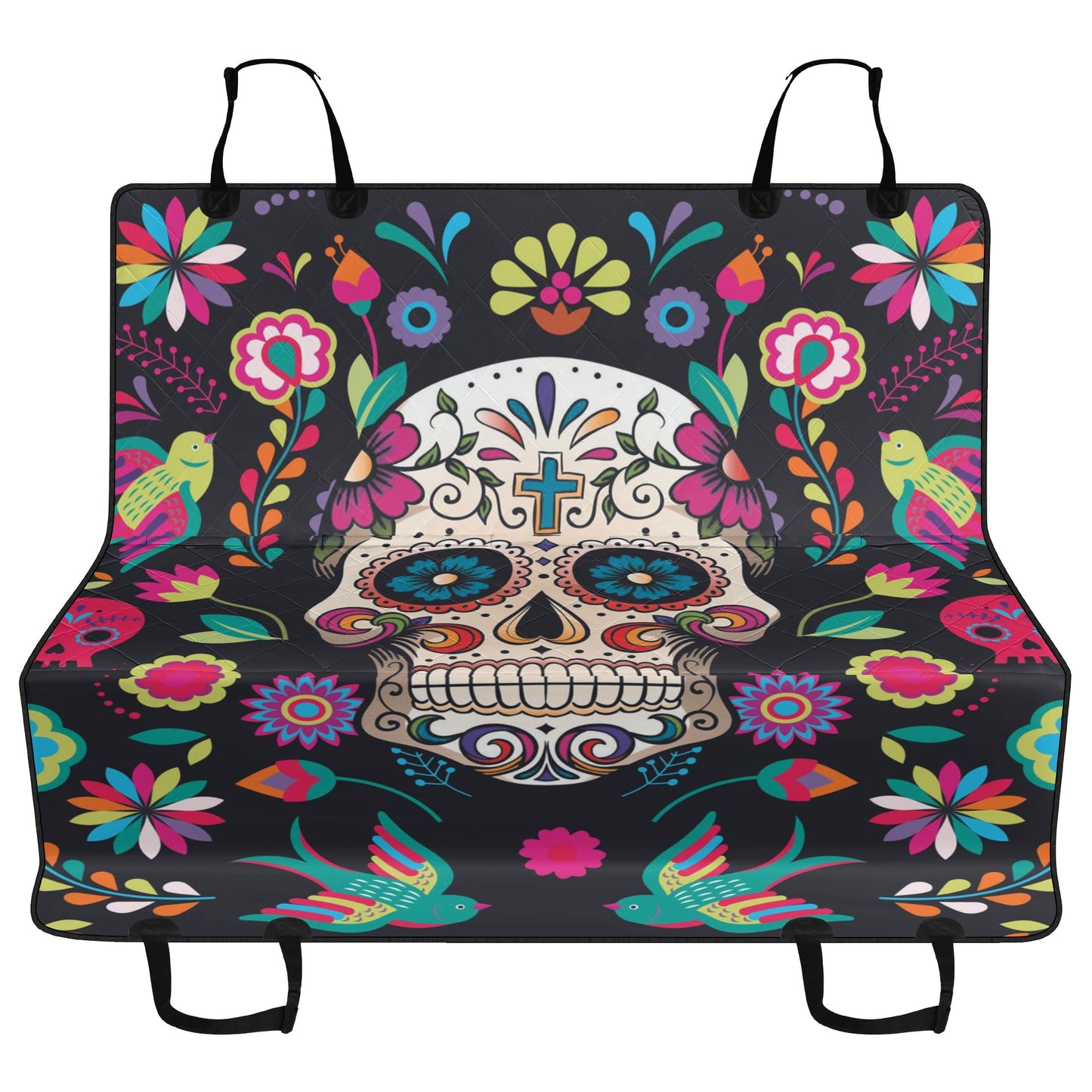 Sugar skull dia de los muertos calaveras Car Pet Seat Covers