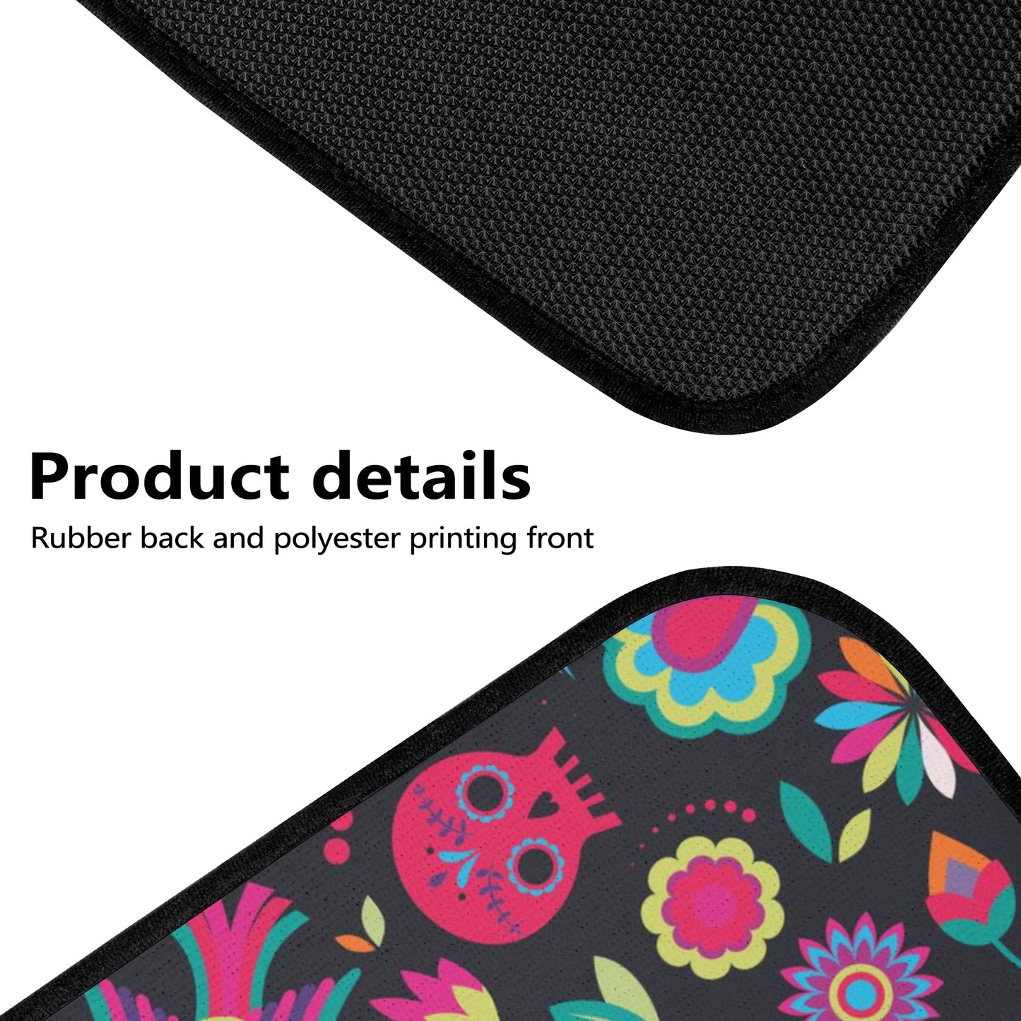 Sugar skull dia de los muertos calaveras Back and Front Car Floor Mats
