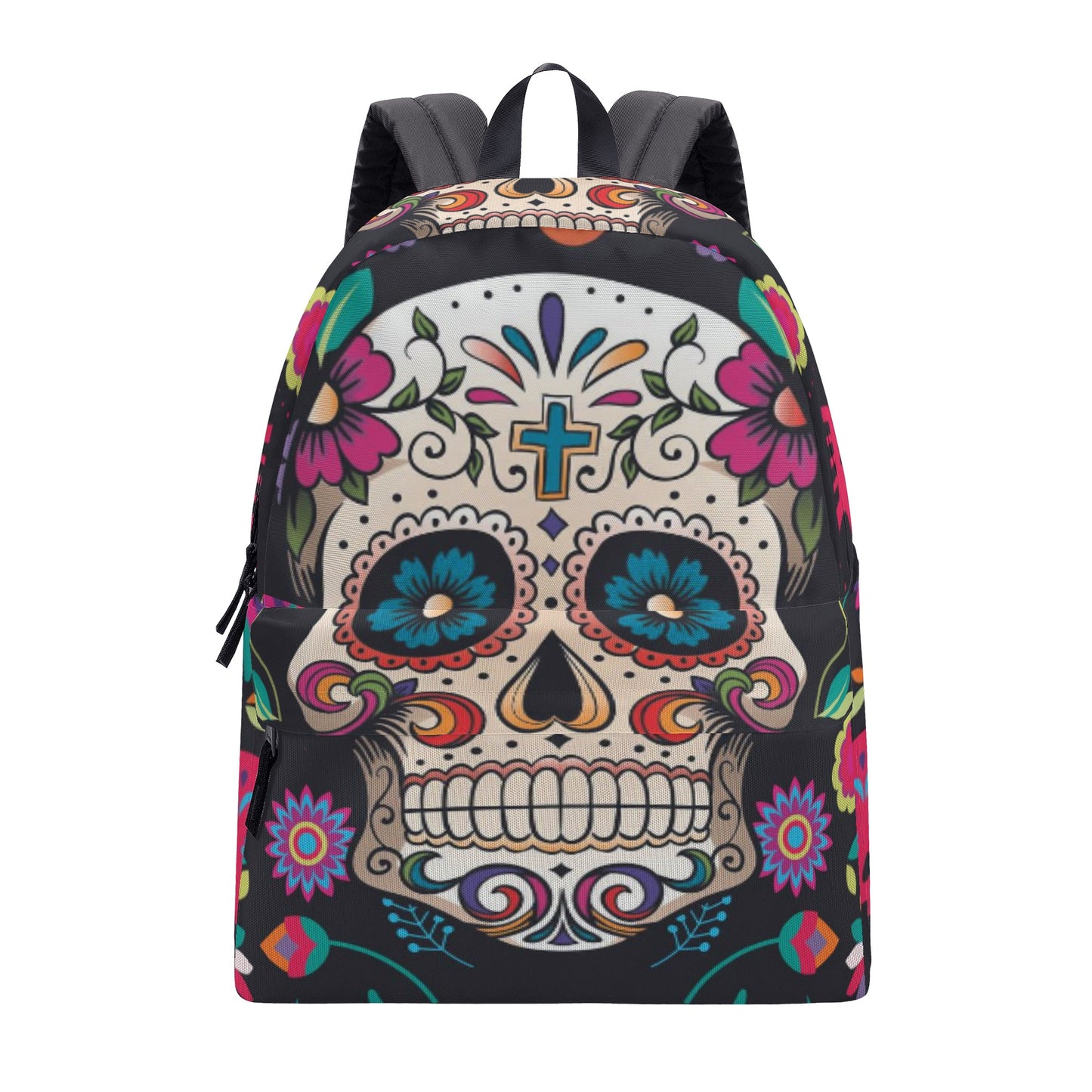 Dia de los muertos sugar skull calaveras All Over Print Cotton Backpack