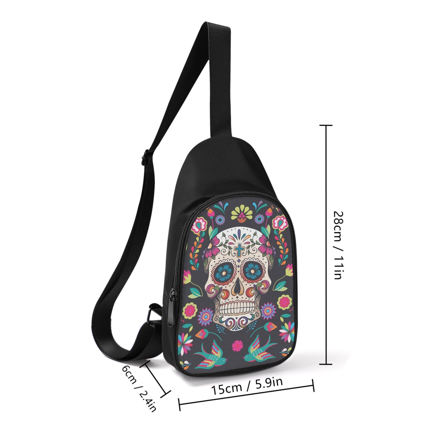Dia de los muertos sugar skull calaveras Chest Bag
