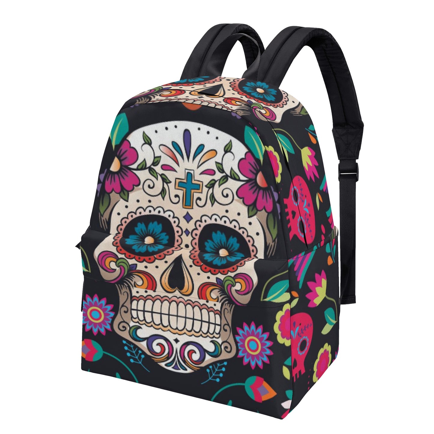 Dia de los muertos sugar skull calaveras All Over Print Cotton Backpack