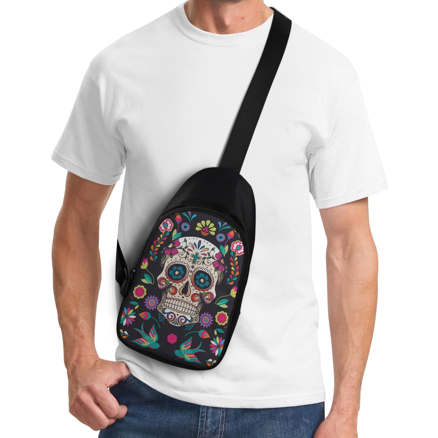 Dia de los muertos sugar skull calaveras Chest Bag