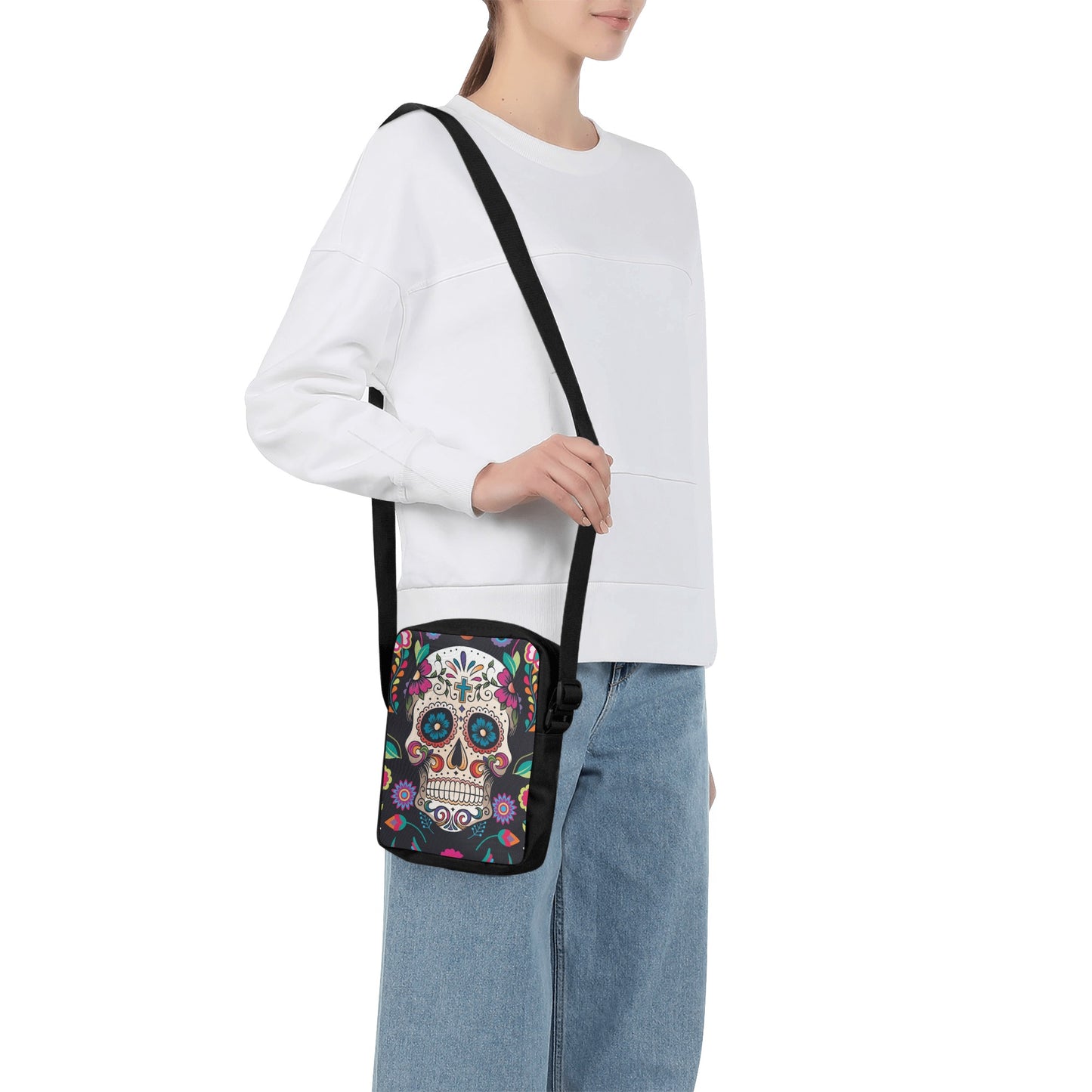 Dia de los muertos sugar skull calaveras Cross-Body Bag