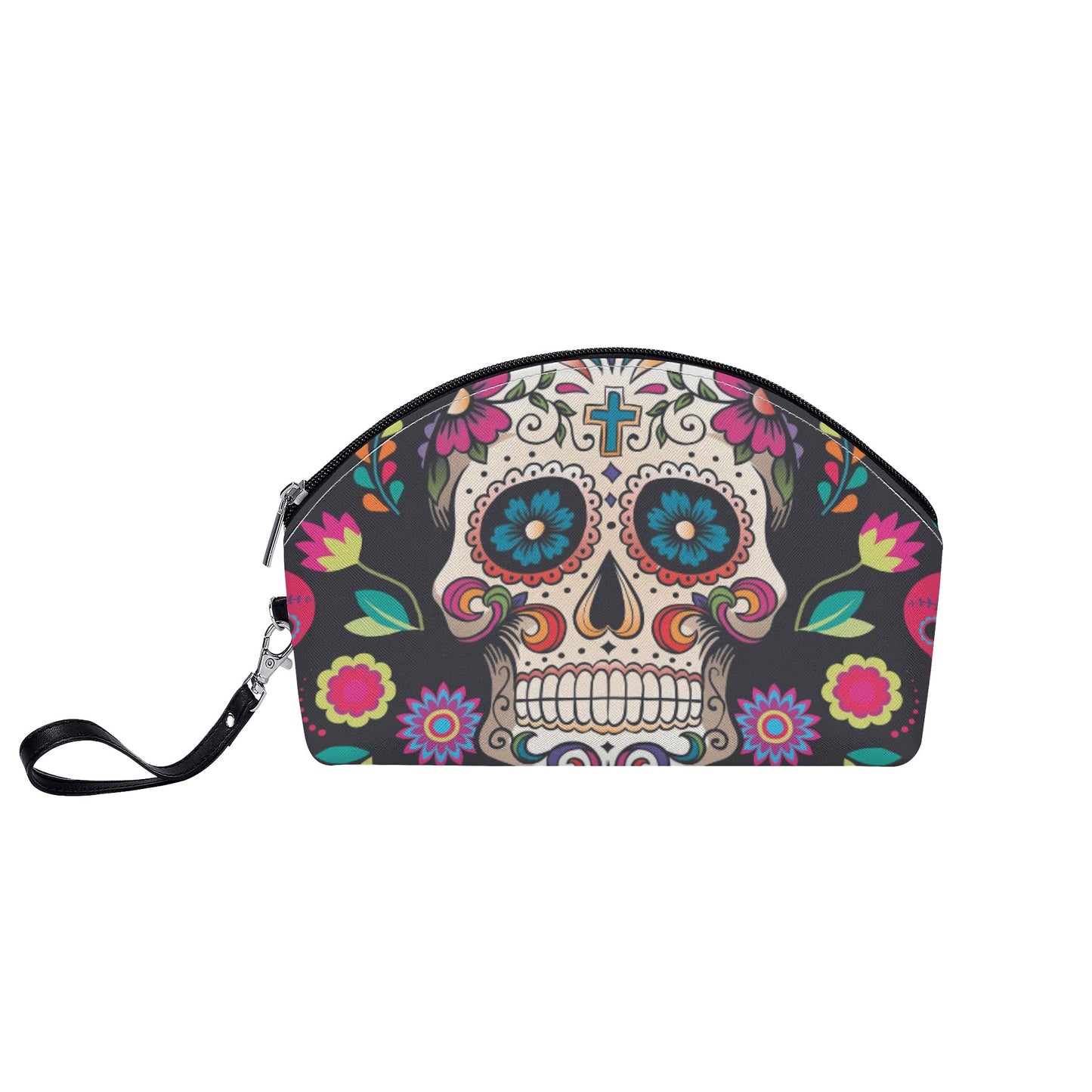 Sugar skull Day of the dead Halloweeen gothic Curve Cosmetic Bag