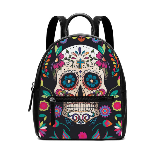 Sugar skull Day of the dead Halloweeen gothic Cute PU Backpack
