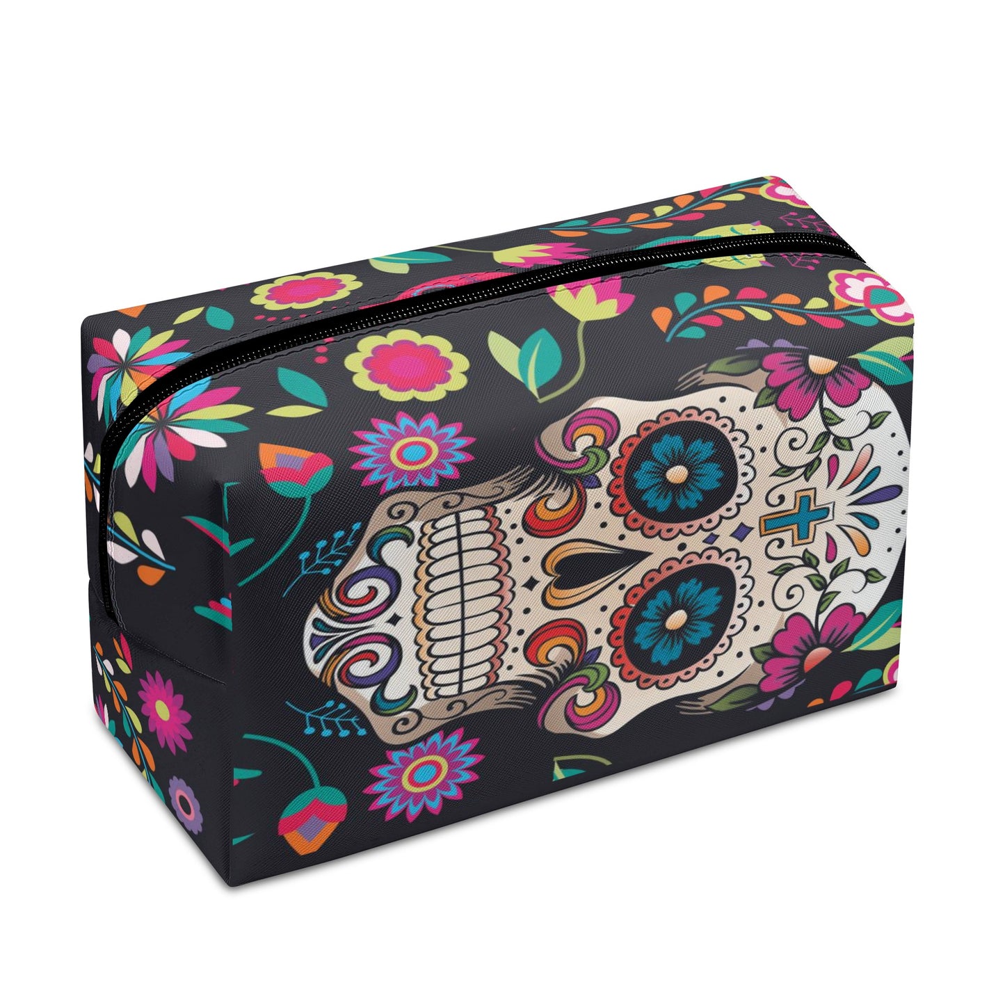 Sugar skull Day of the dead Halloweeen gothic PU Cosmetic Bag