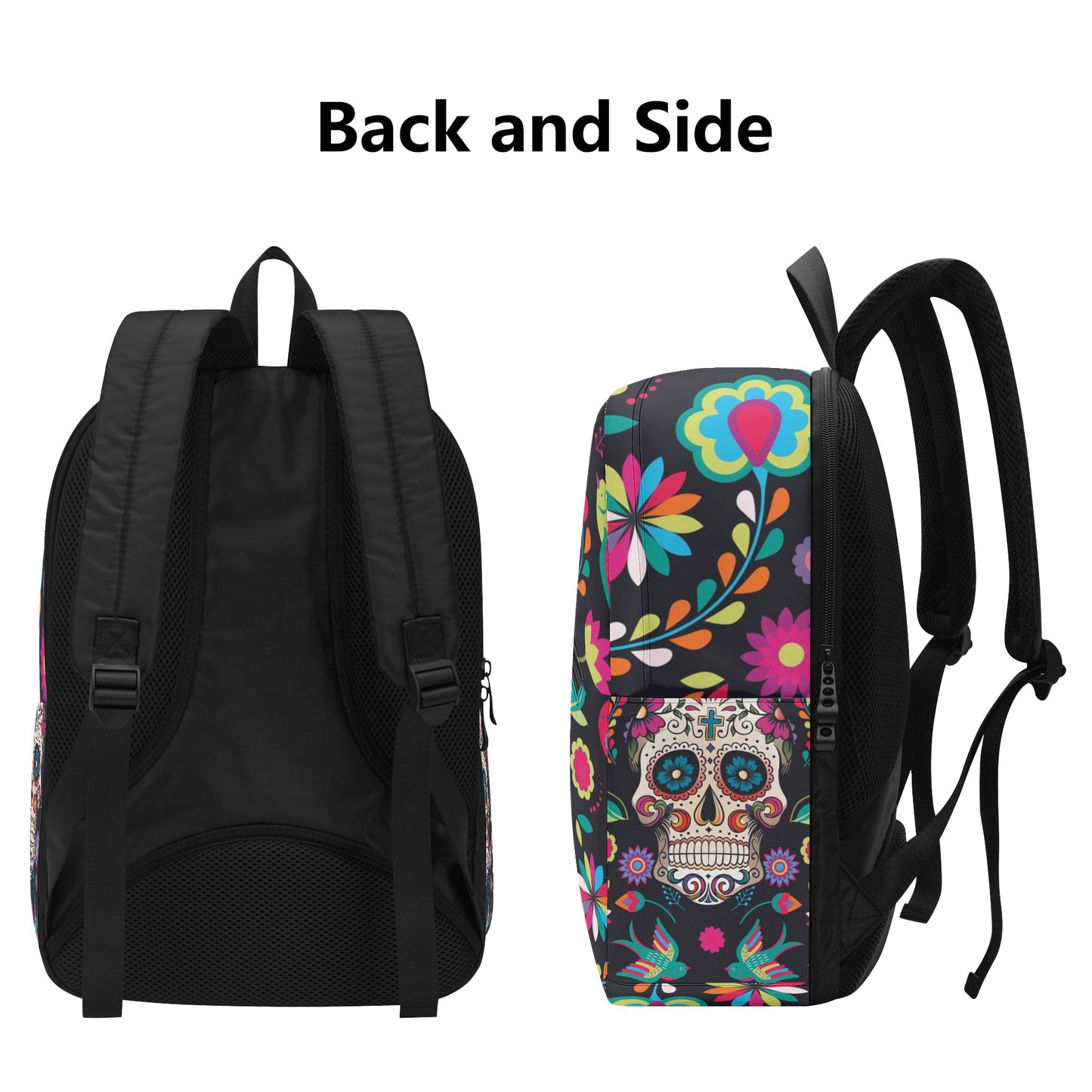 Sugar skull Day of the dead Halloweeen gothic New Half Printing Laptop Backpack