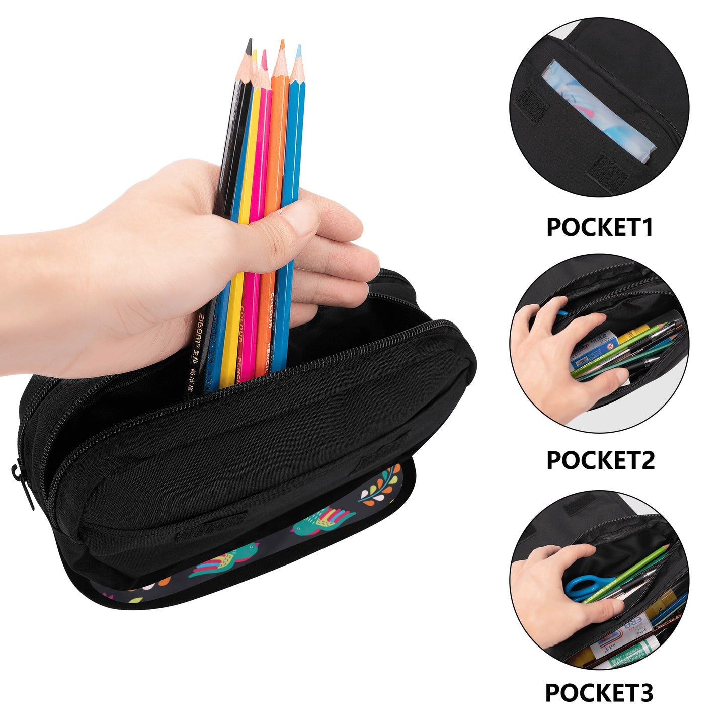 Sugar skull Day of the dead Halloweeen gothic Double Layer Pencil Cases