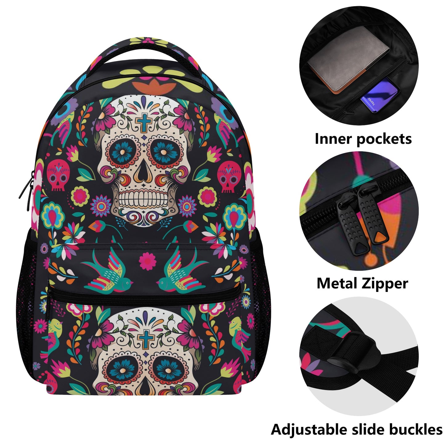 Sugar skull Day of the dead Halloweeen gothic New Casual Style School Bakcpack