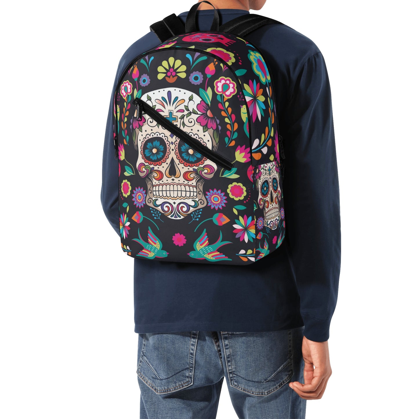 Sugar skull Day of the dead Halloweeen gothic New Half Printing Laptop Backpack