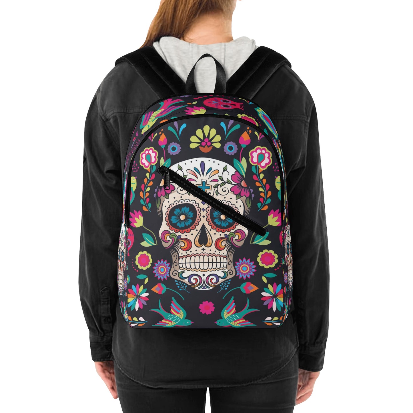 Sugar skull Day of the dead Halloweeen gothic New Half Printing Laptop Backpack