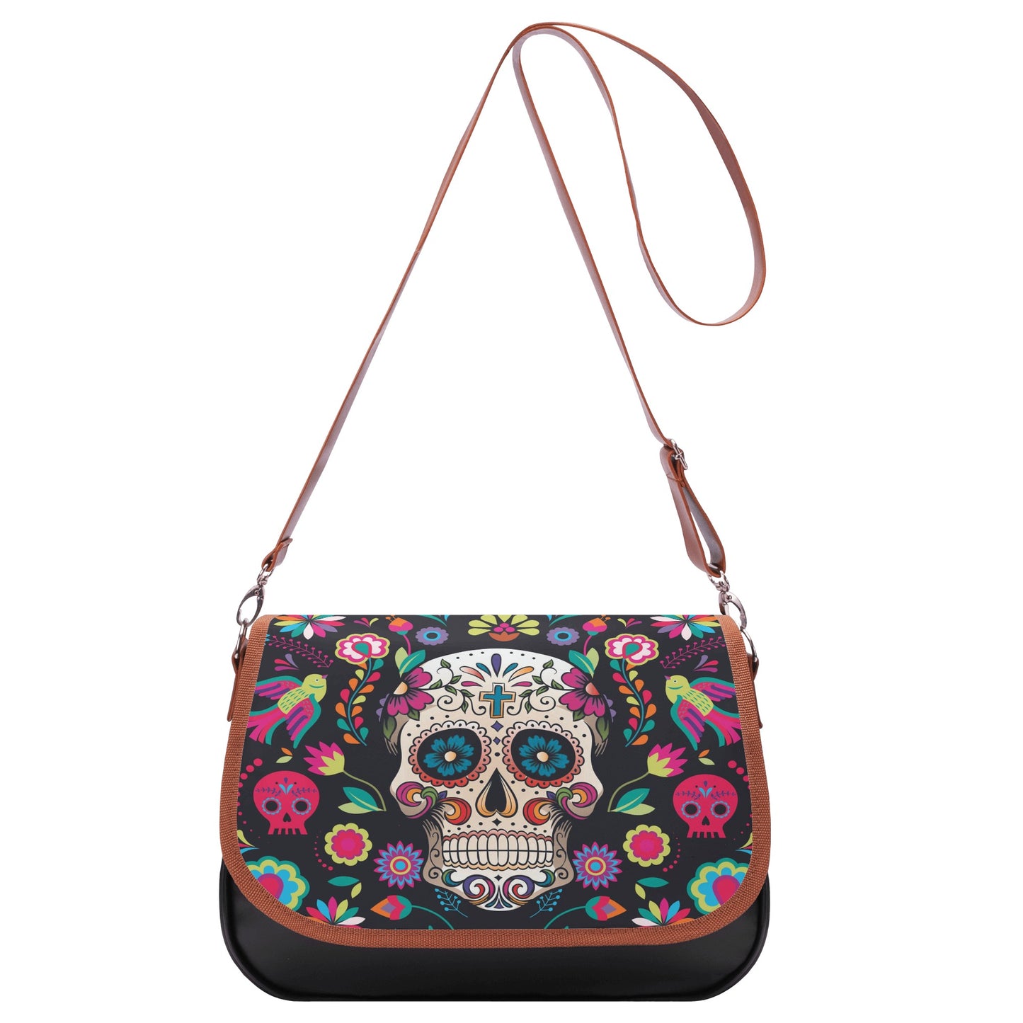 Dia de los muertos gothic Halloween Mexican skull Classic Leather Shoulder bag