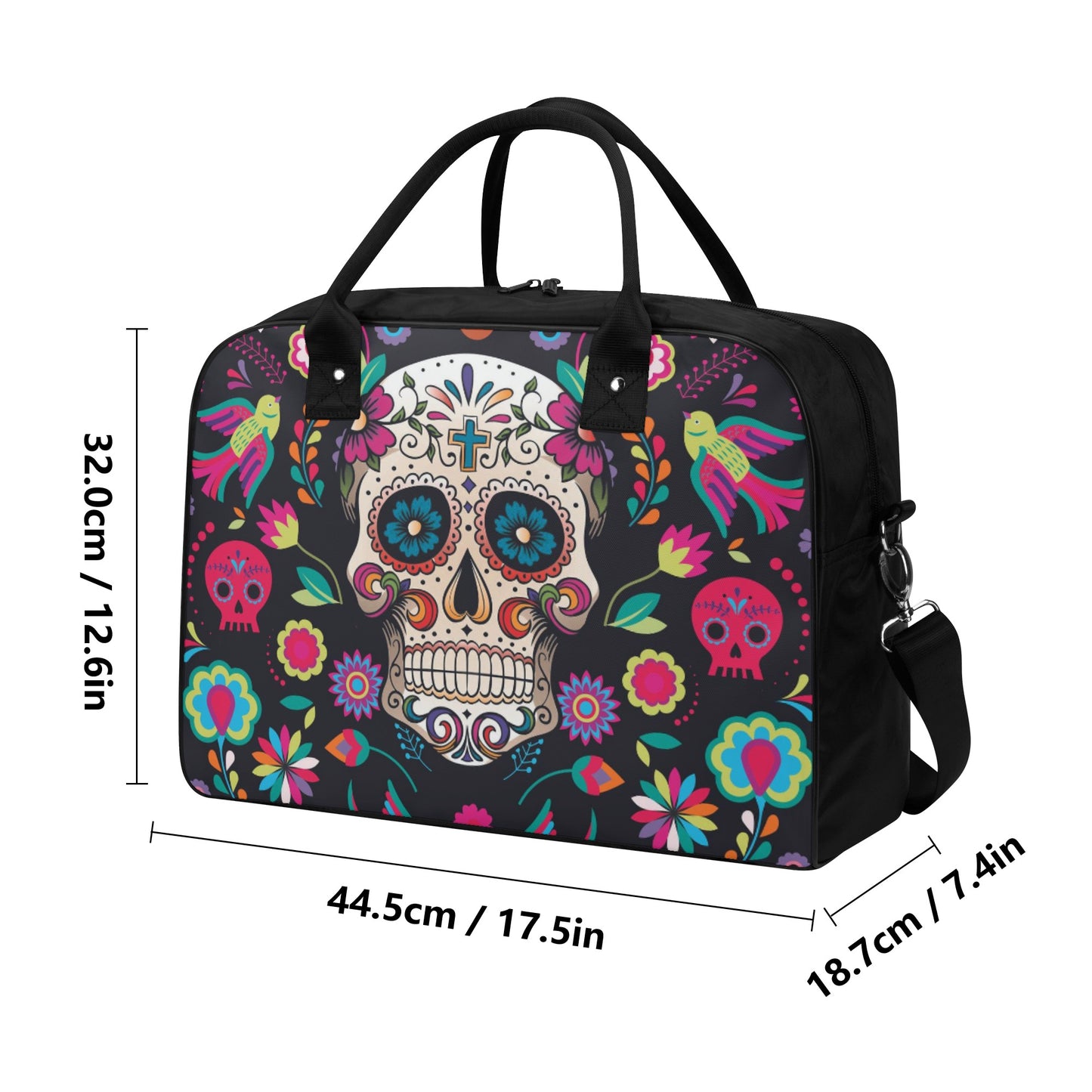 Dia de los muertos gothic Halloween Mexican skull New Nylon Tote Bags