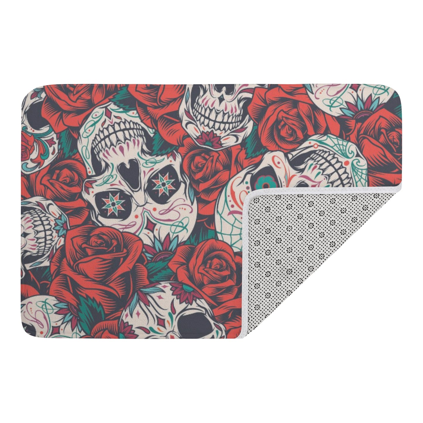 Dia de los muertos skull  Plush Doormat