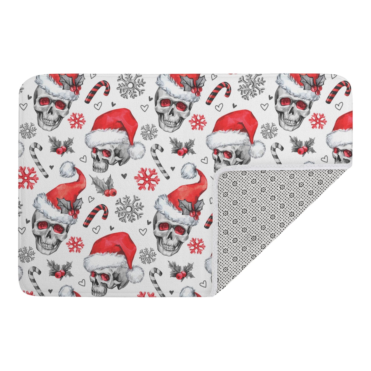 Santa claus skull Plush Doormat