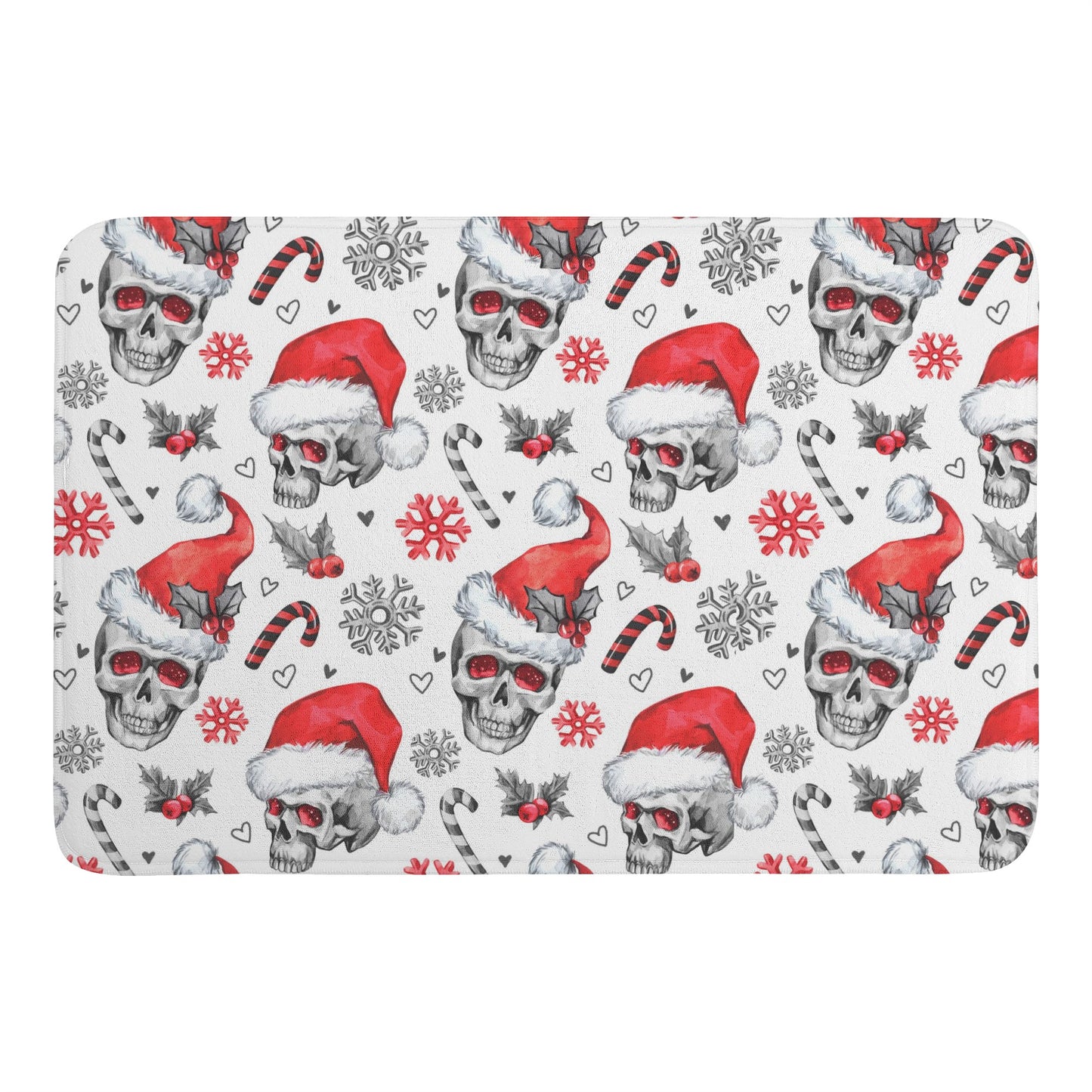 Santa claus skull Plush Doormat