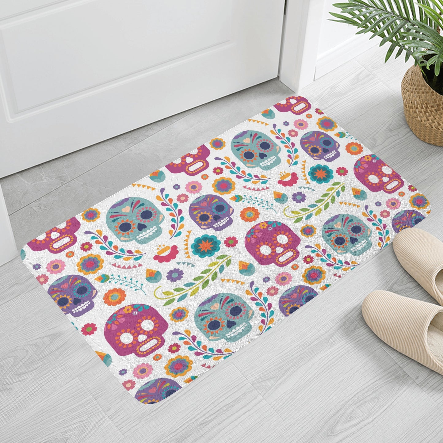 Day of the dead dia de los muertos Plush Doormat