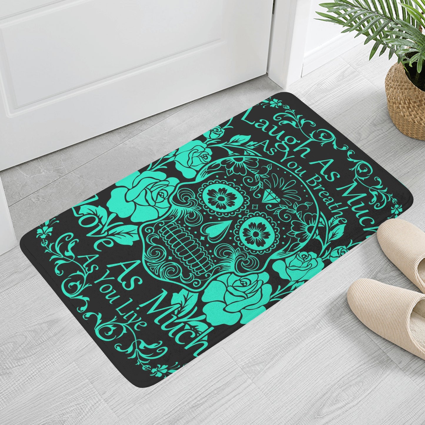 Sugar skull laugh as much as you breath Plush Doormat