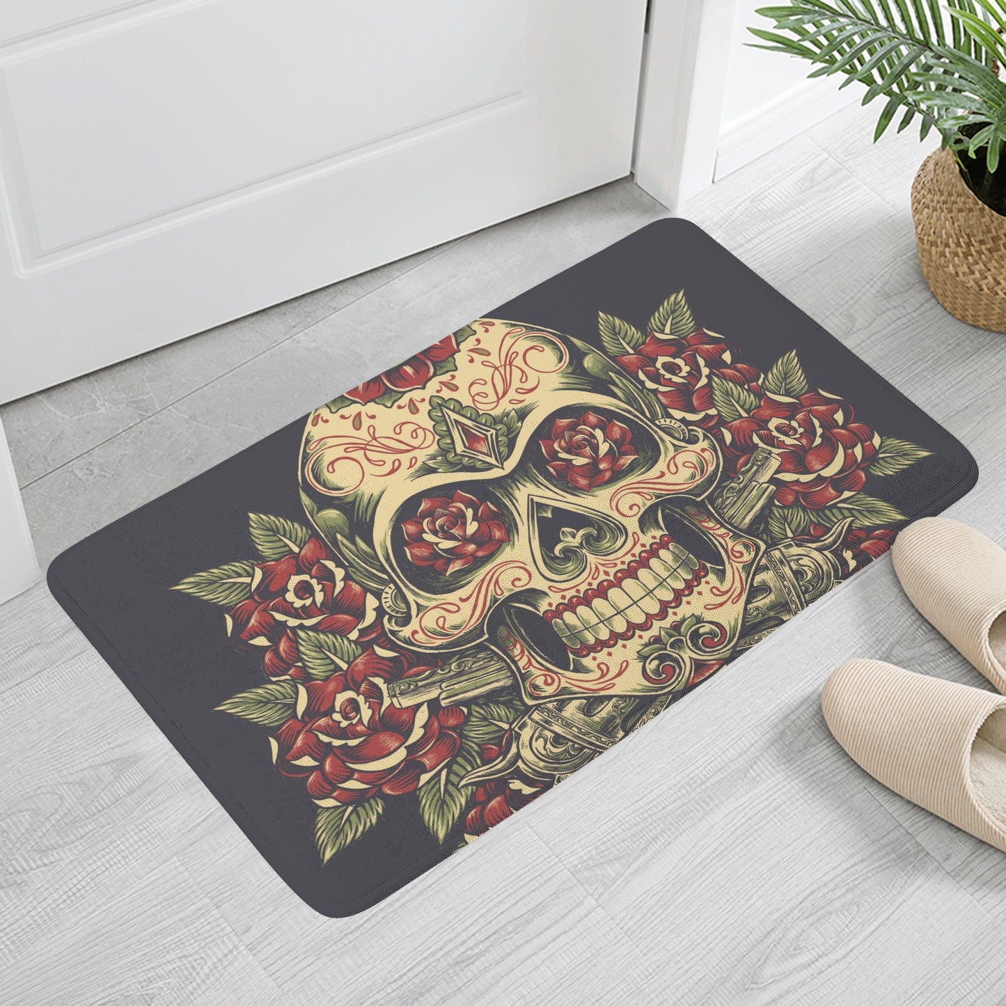 Mexican calaveras skull Plush Doormat