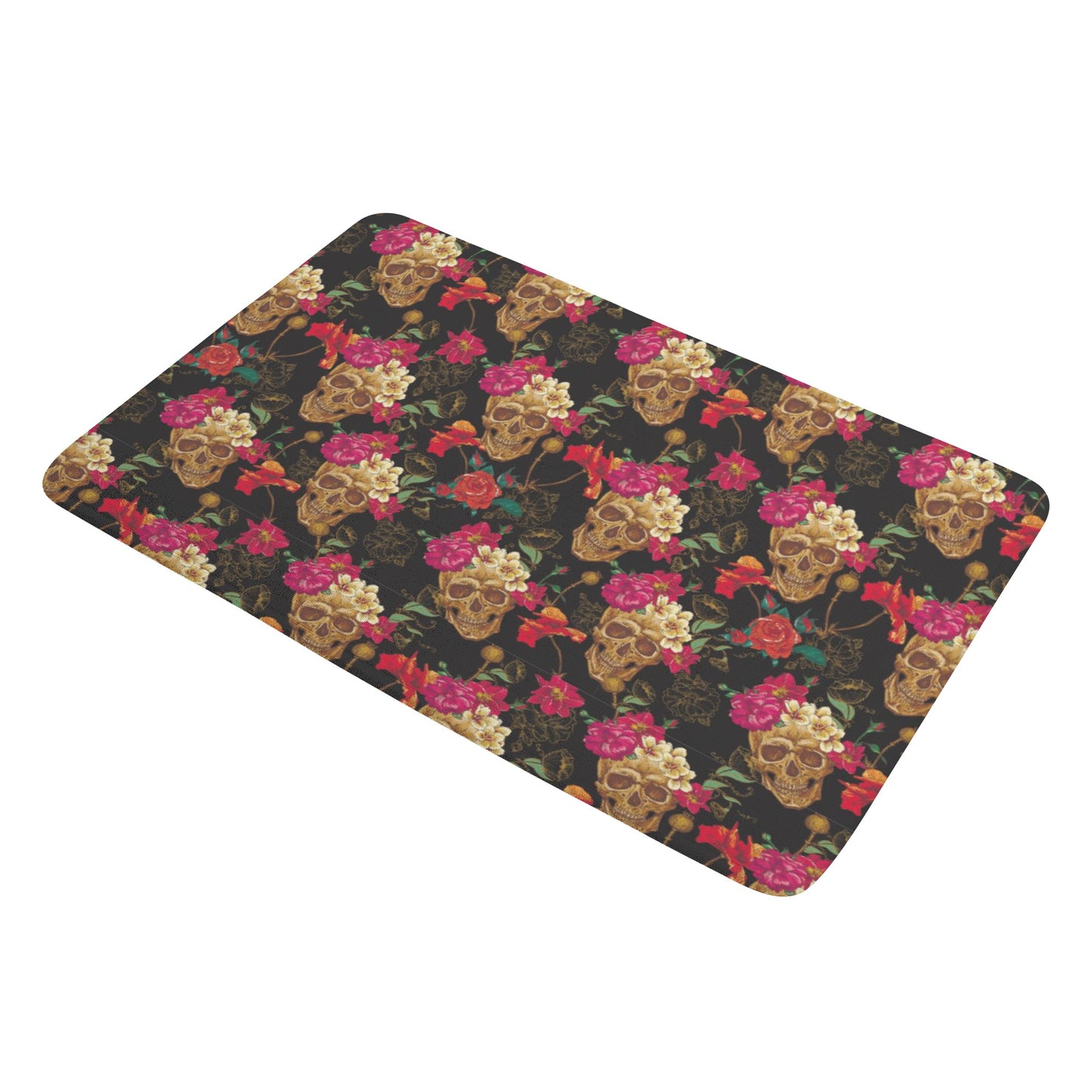 Floral skull Plush Doormat