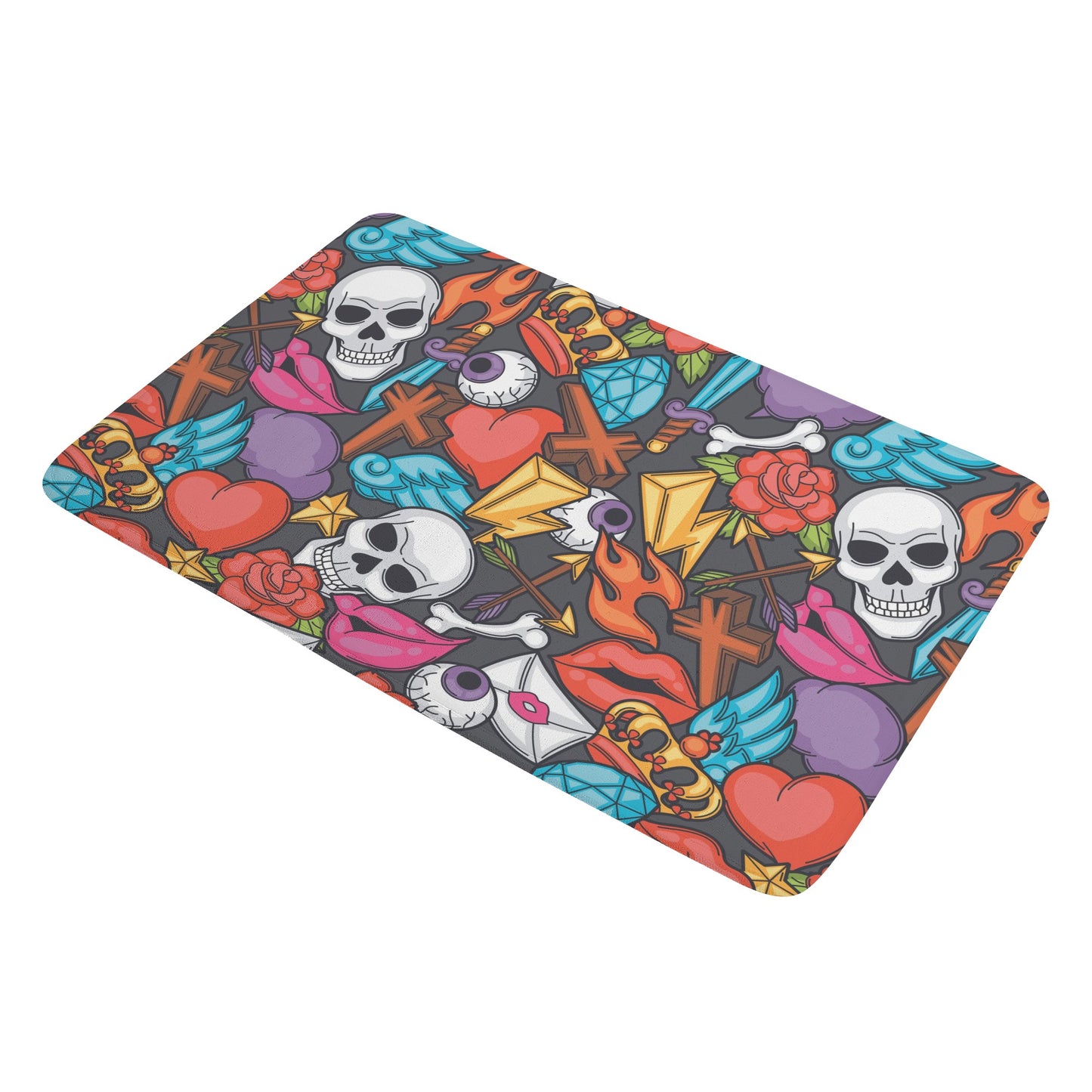 Halloween skull skeleton Plush Doormat