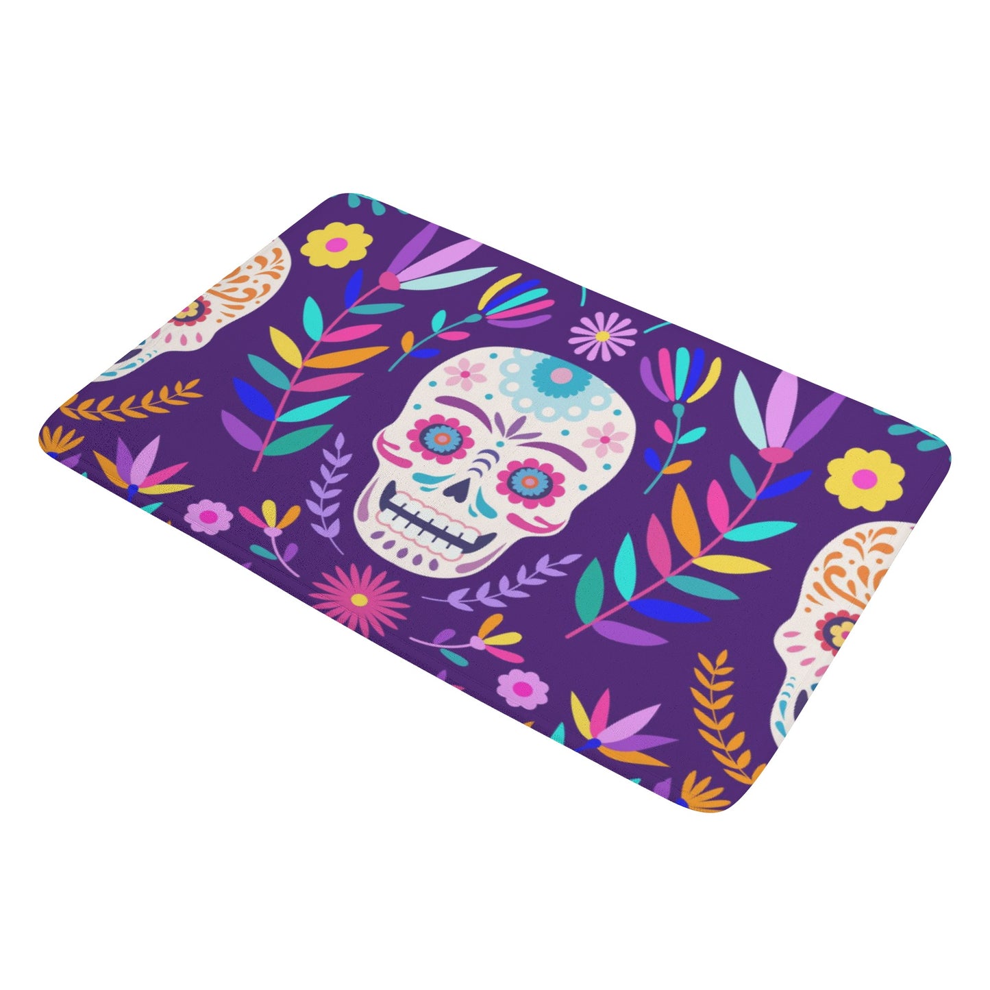 Dia de los muertos sugar skull Plush Doormat