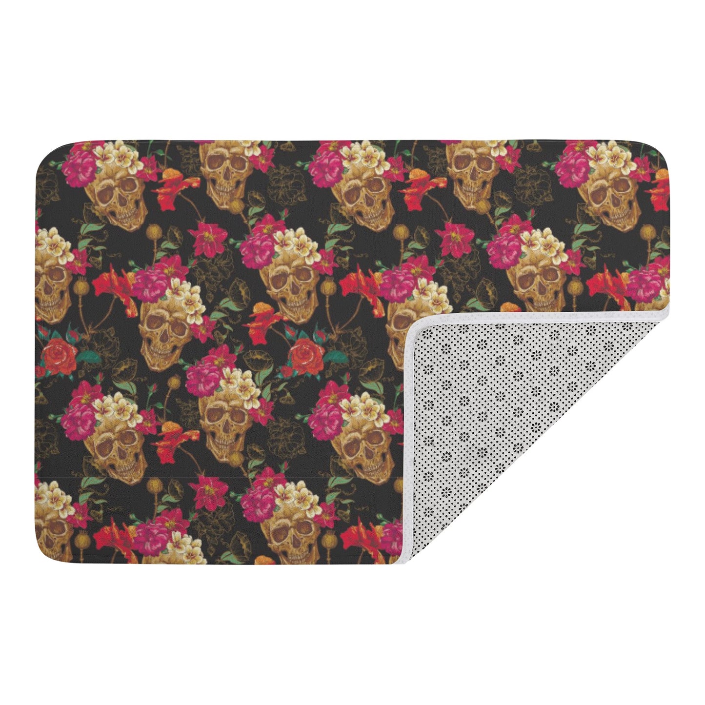 Floral skull Plush Doormat