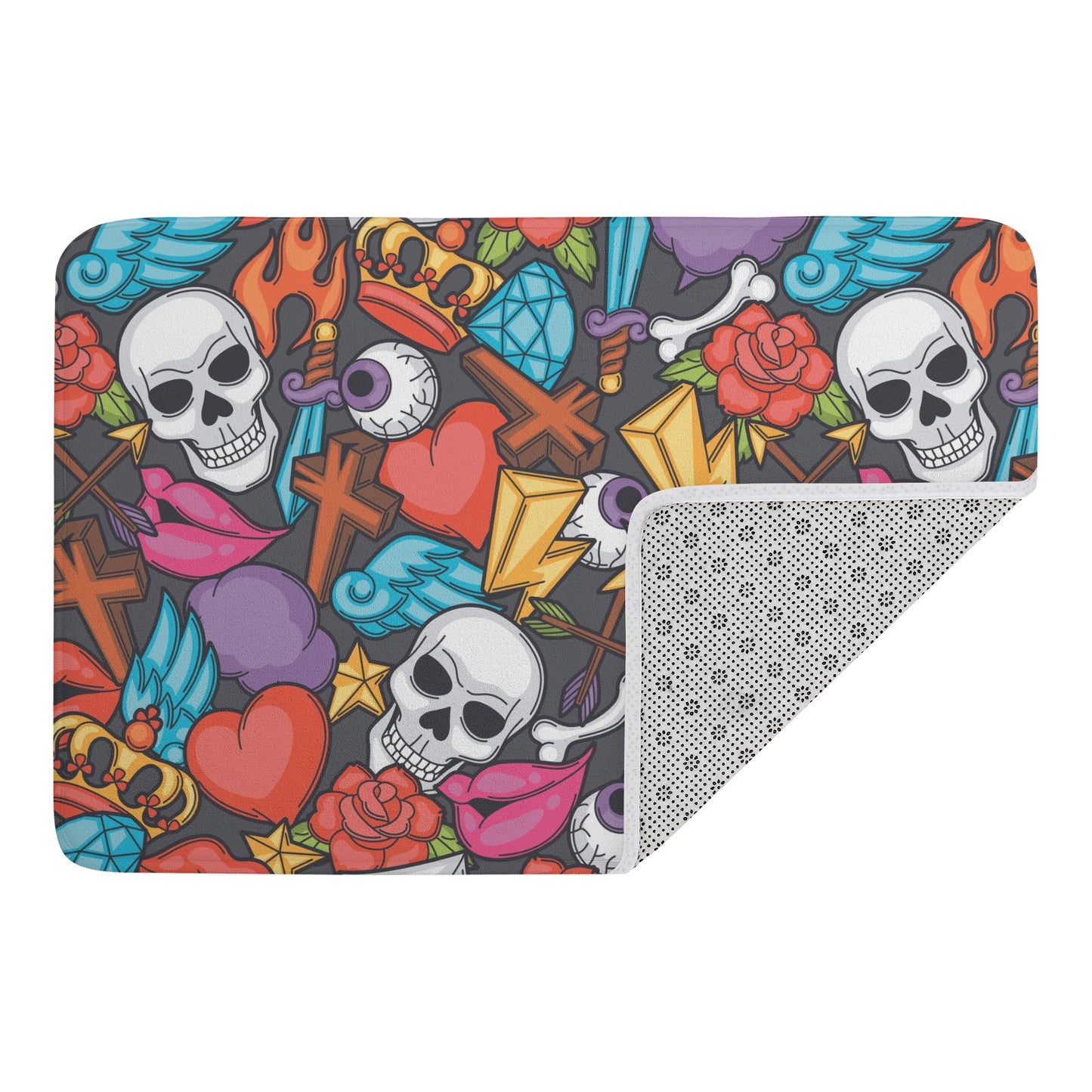 Halloween skull skeleton Plush Doormat